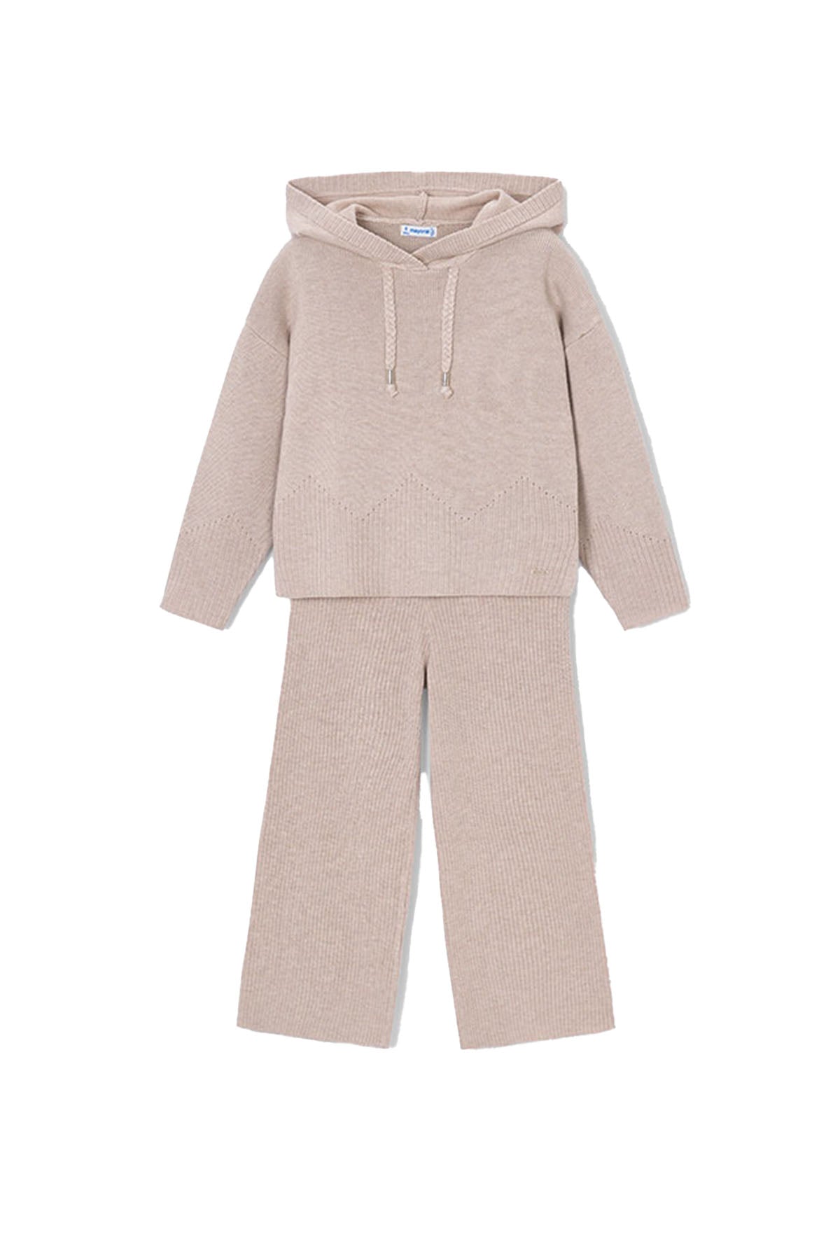 Long knit trousers set