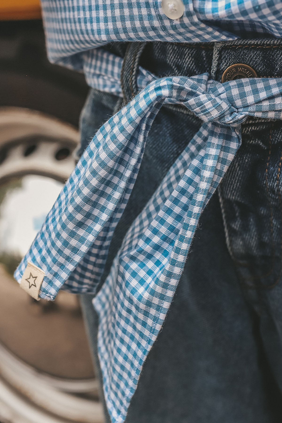 Vichy Blue Scarf Belt