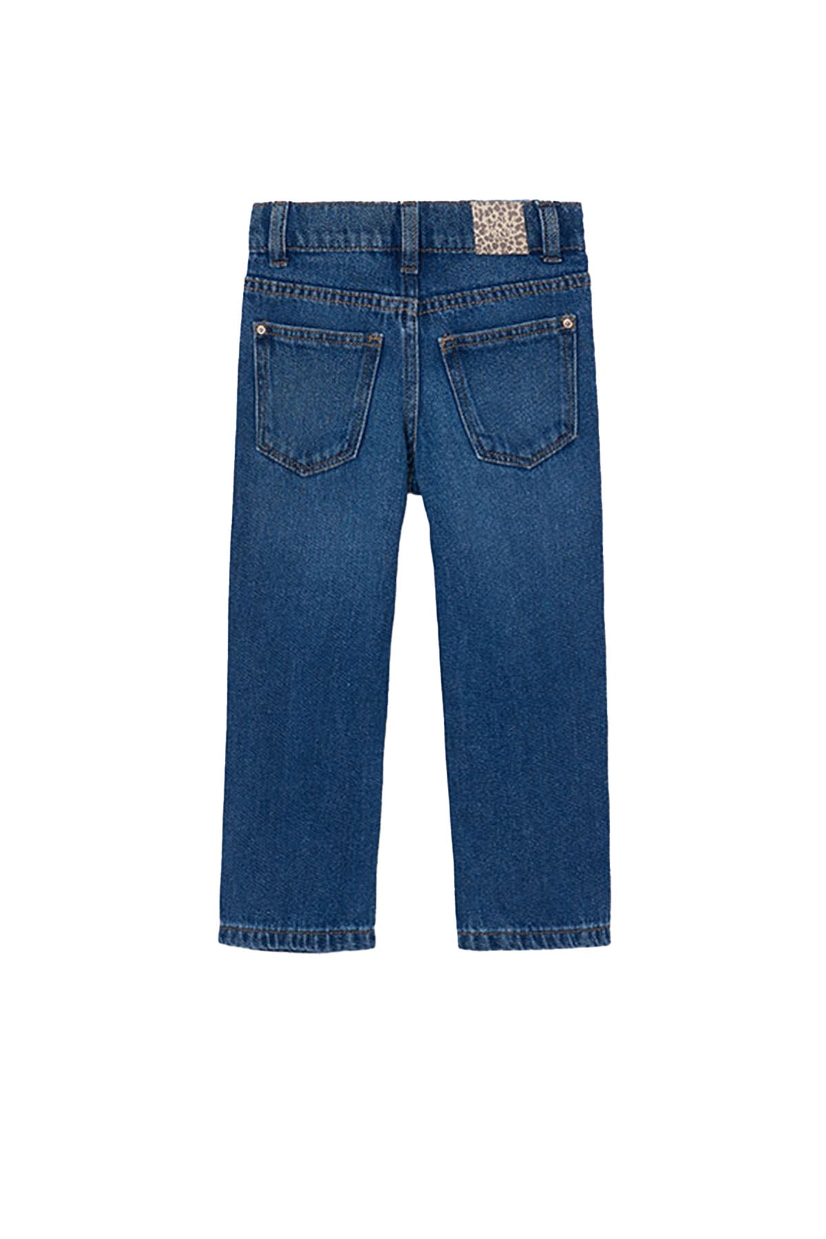 Printed long denim pants