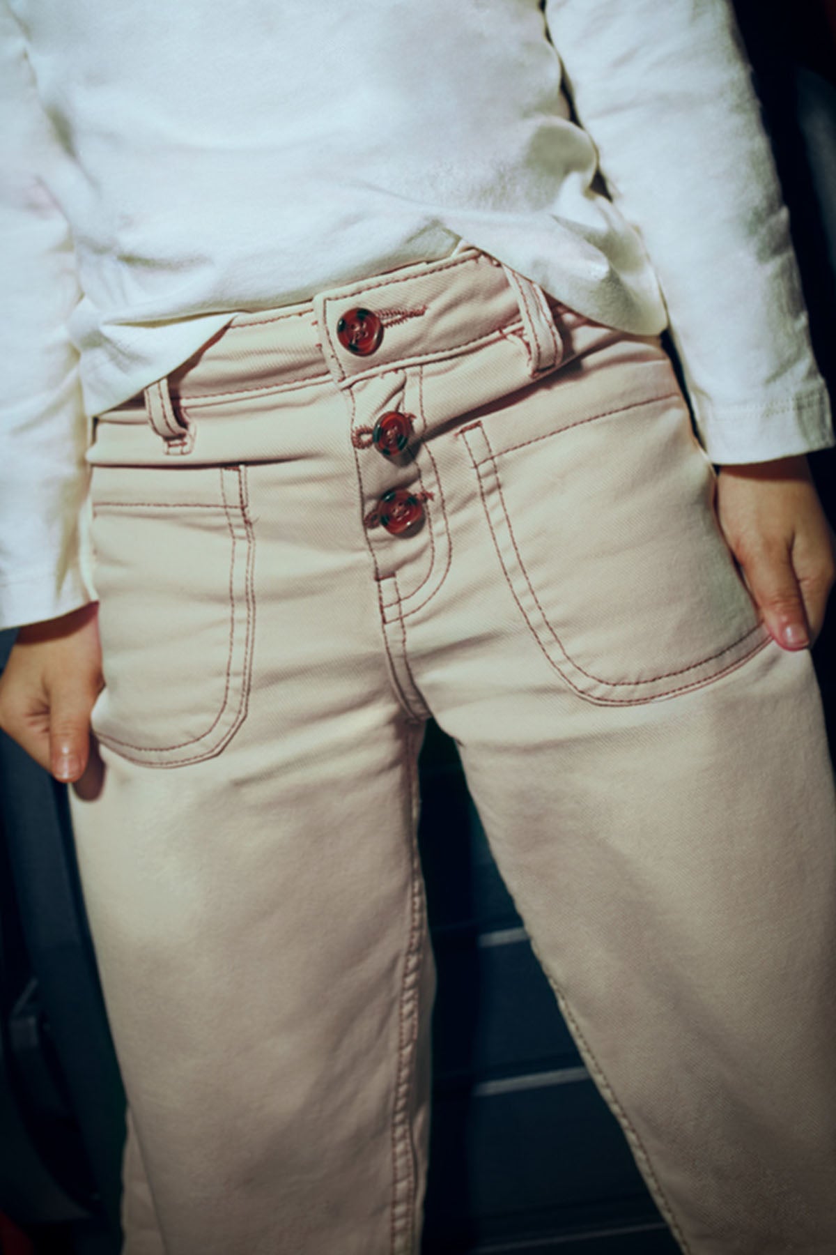 Twill marine broek