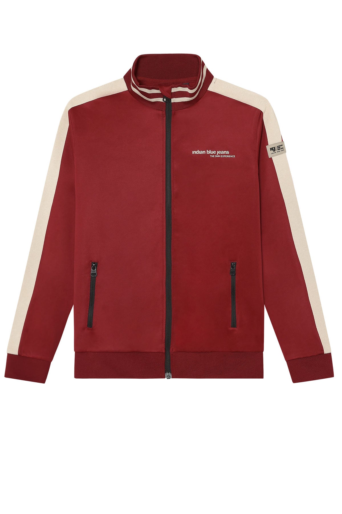 Zipper Jacket Contrast Sleeve
