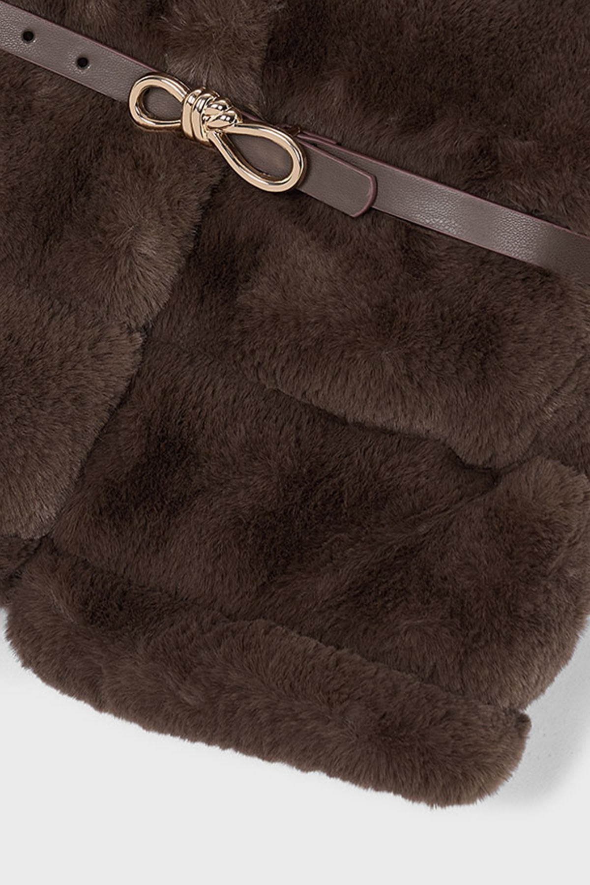 Fur vest with belt