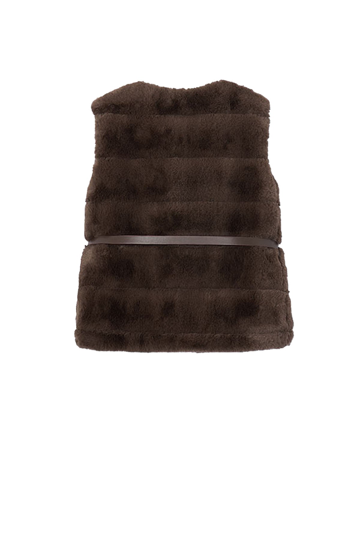 Fur vest with belt