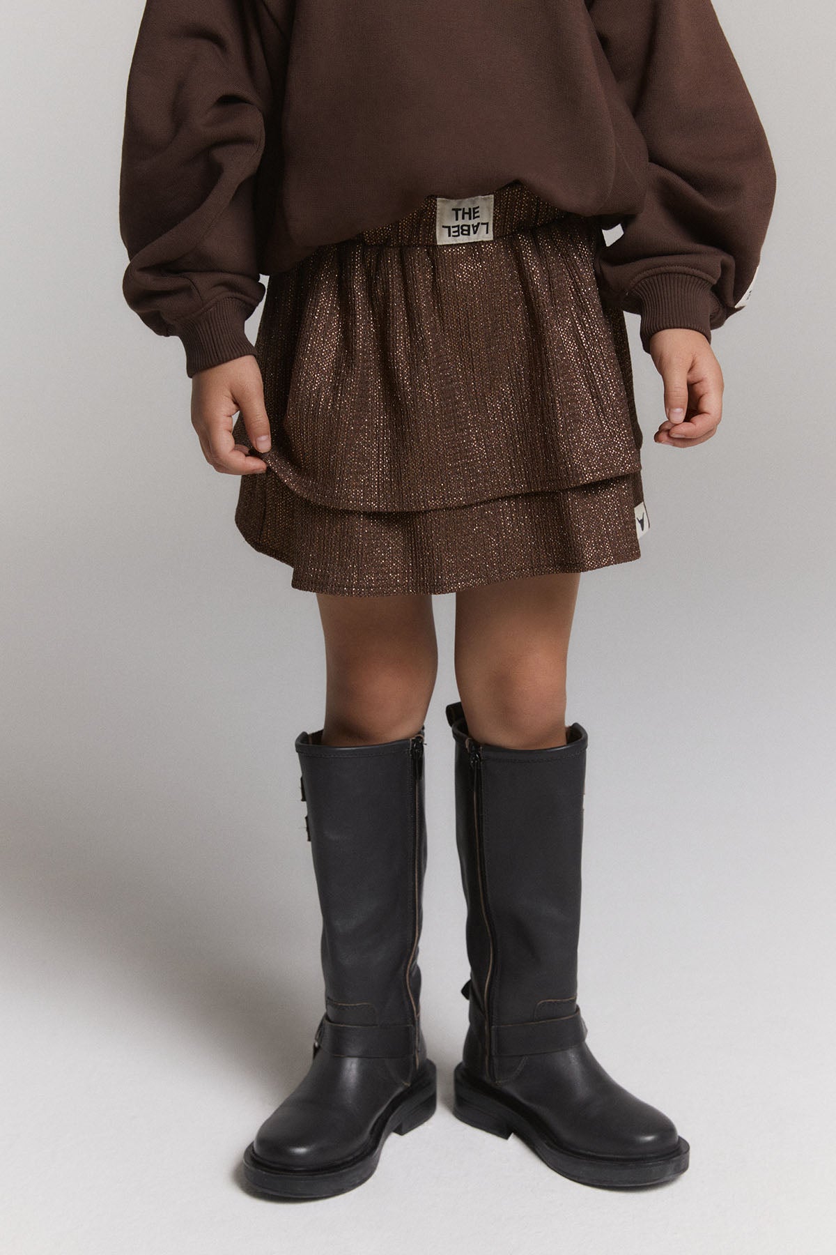 kids knitted shiny skirt