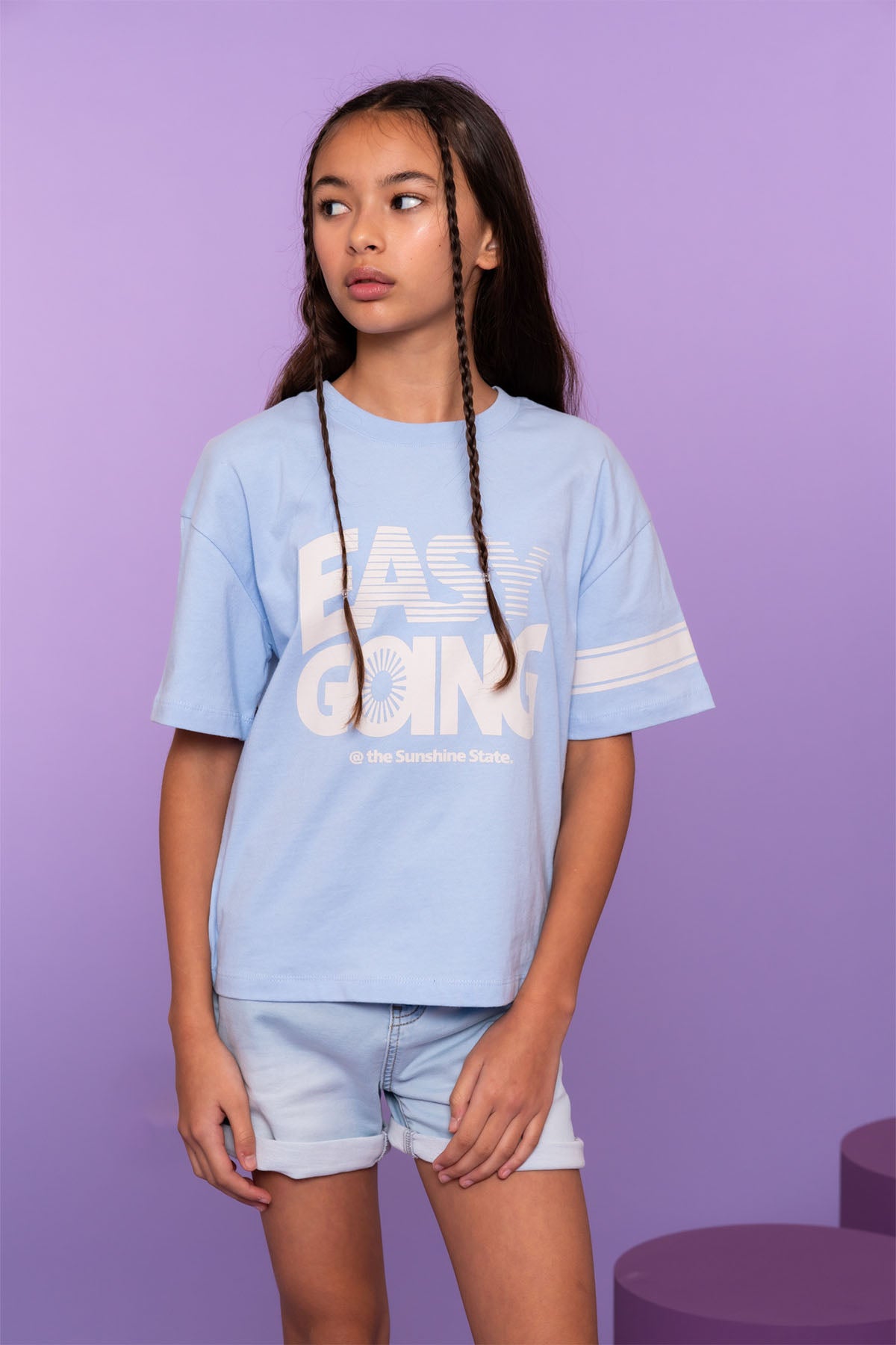 T-shirt easy going blauw