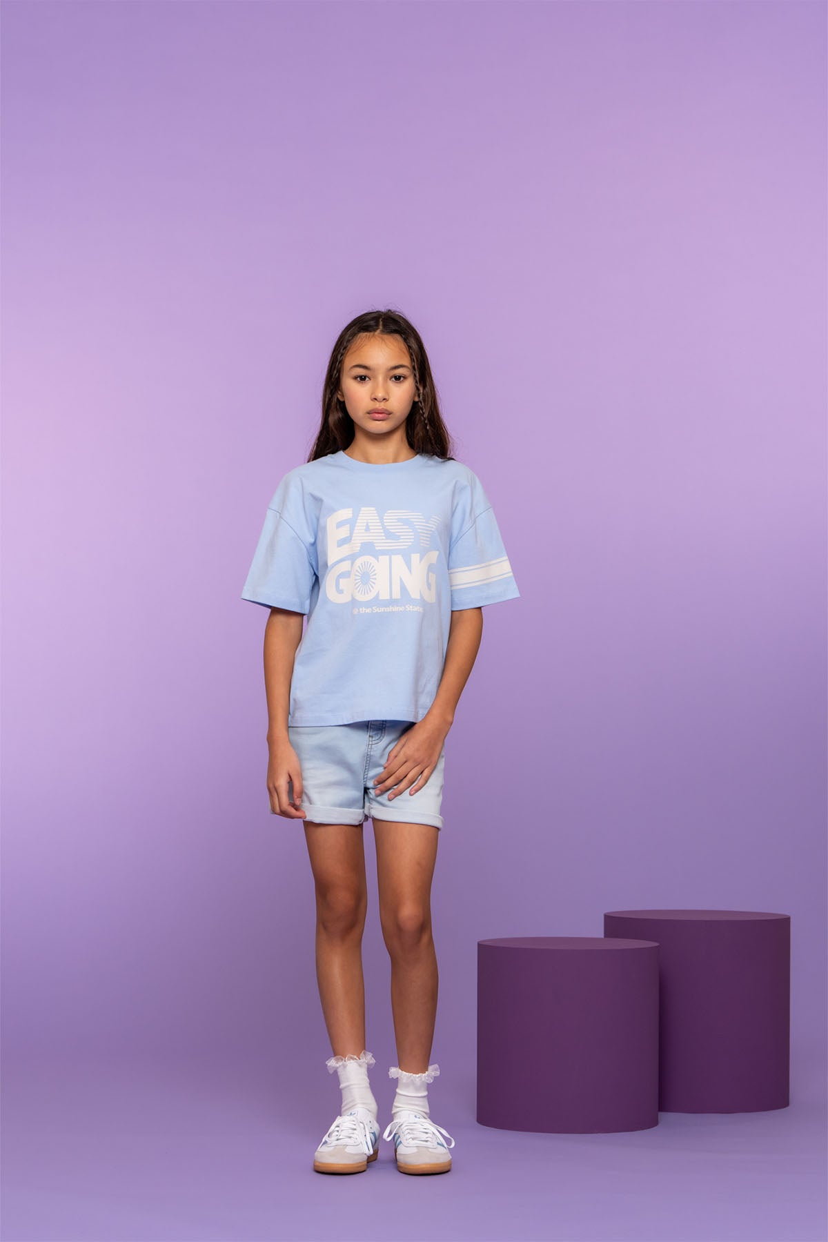 T-shirt easy going blauw