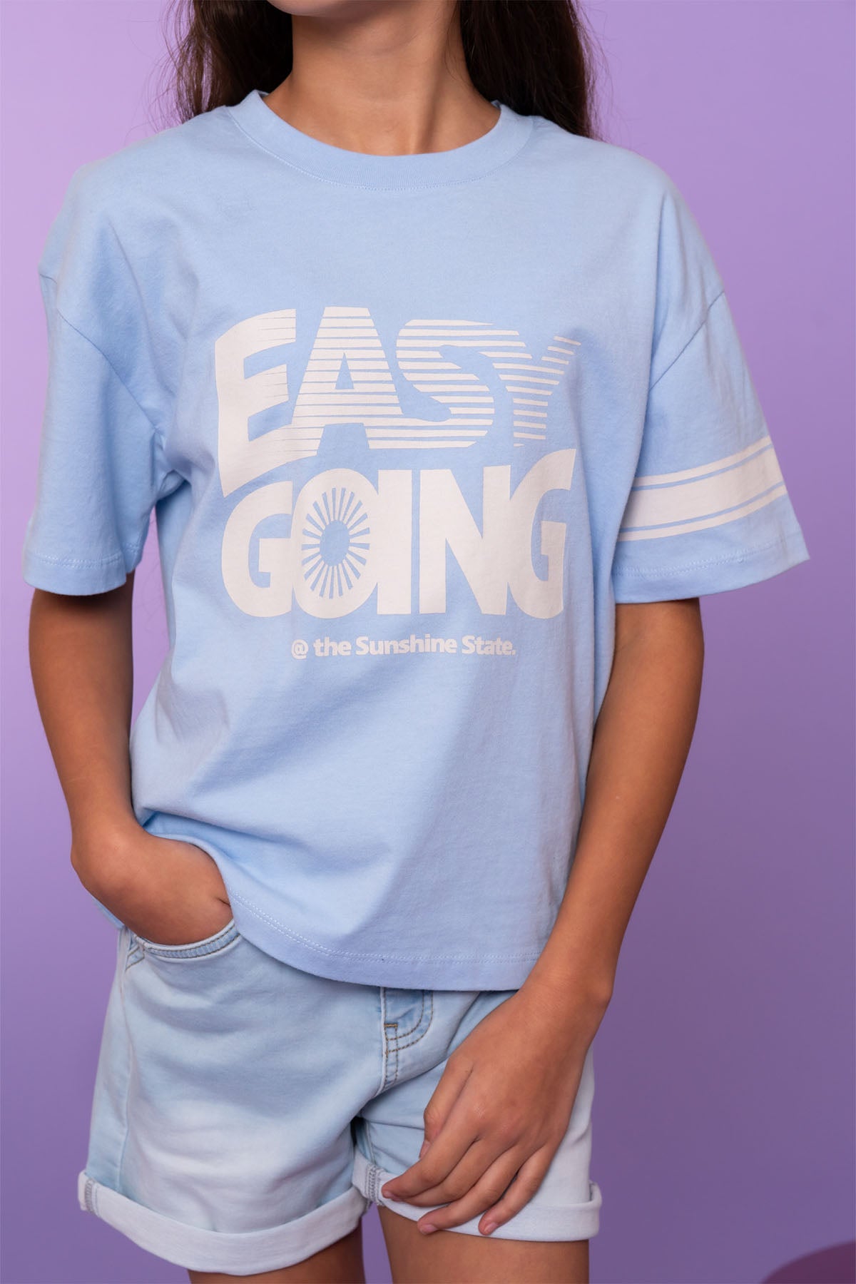 T-shirt easy going blauw