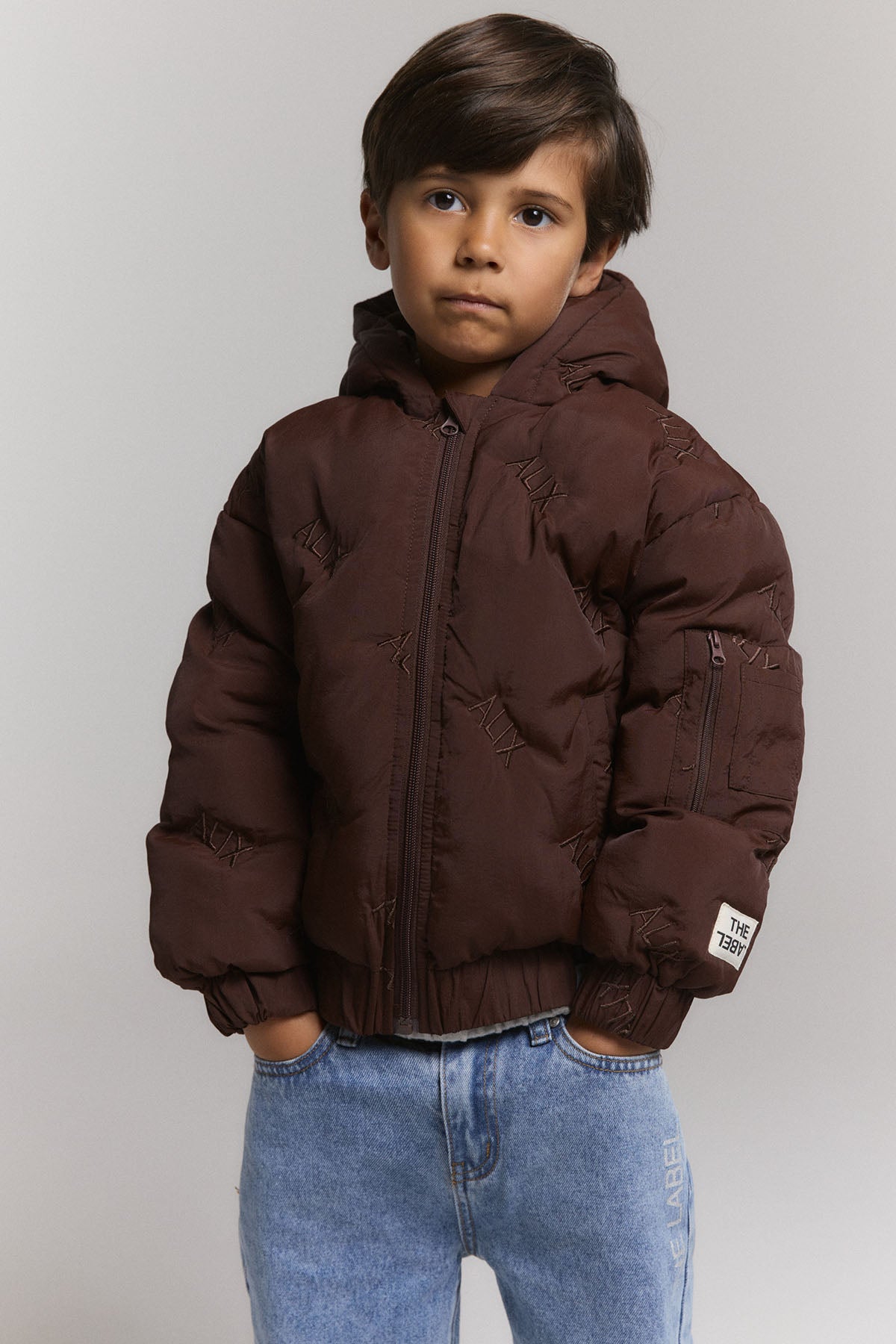 kids woven Alix quilted coat