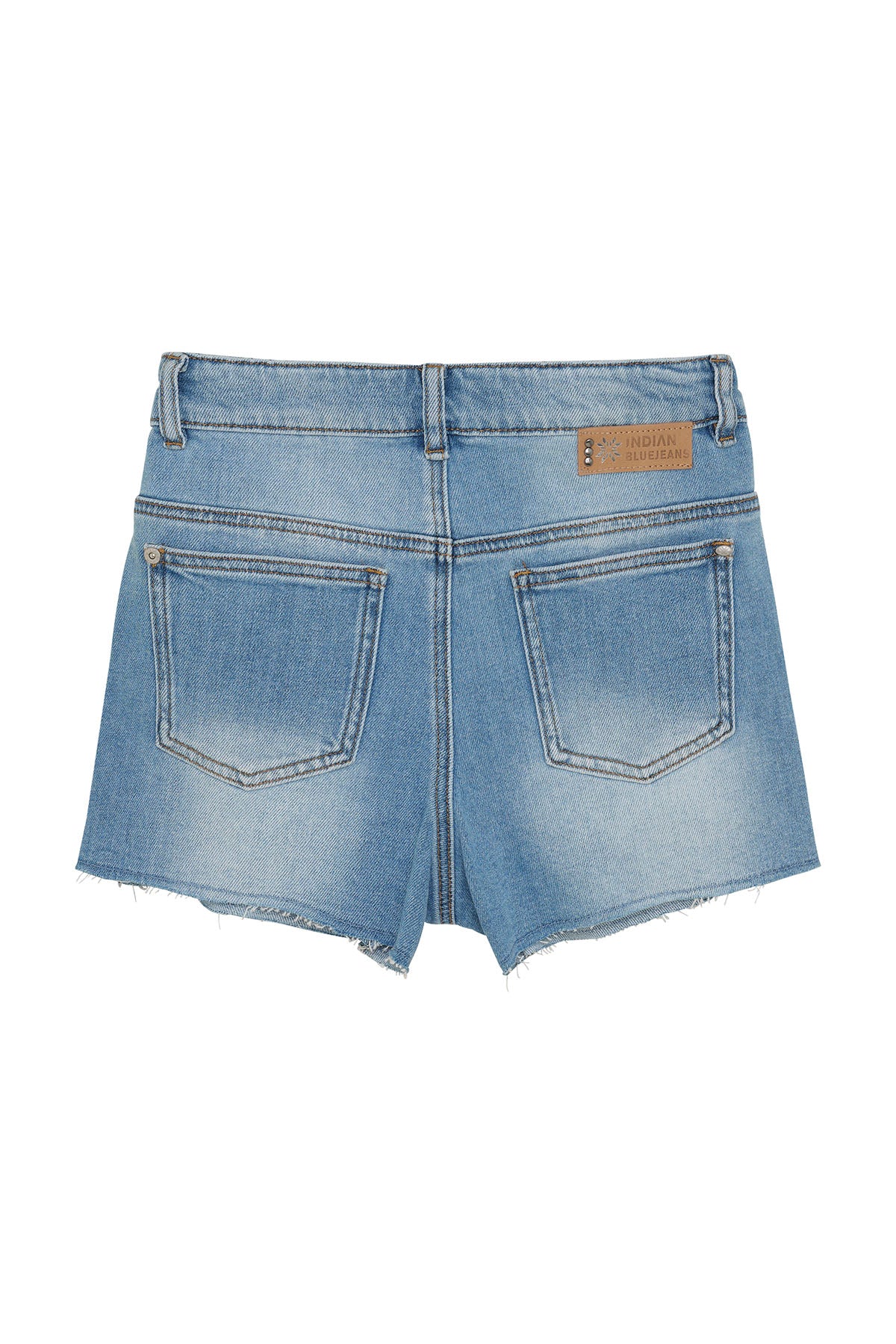 Wide Denim Short Damaged