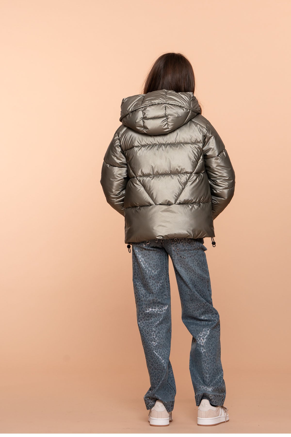 Boxy metallic jas