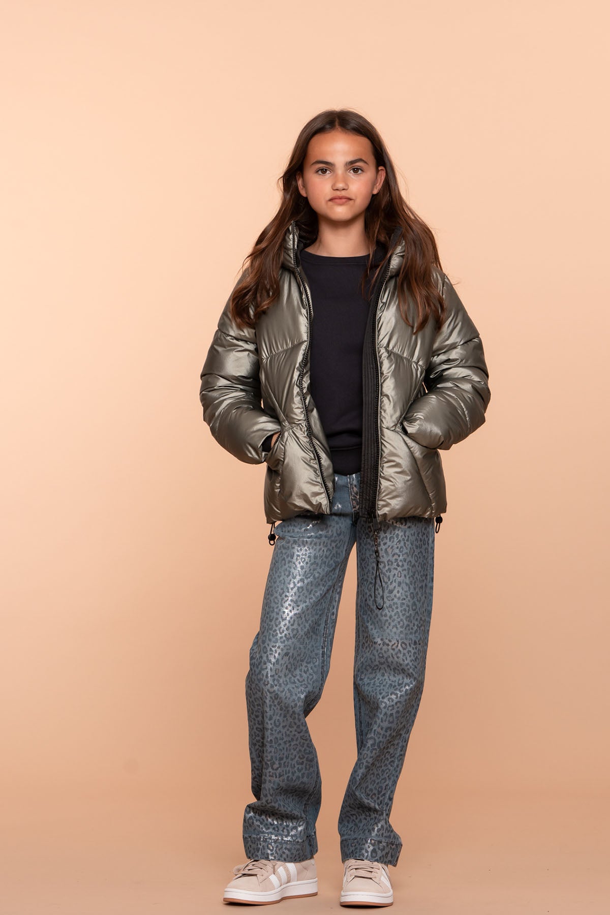 Boxy metallic jas