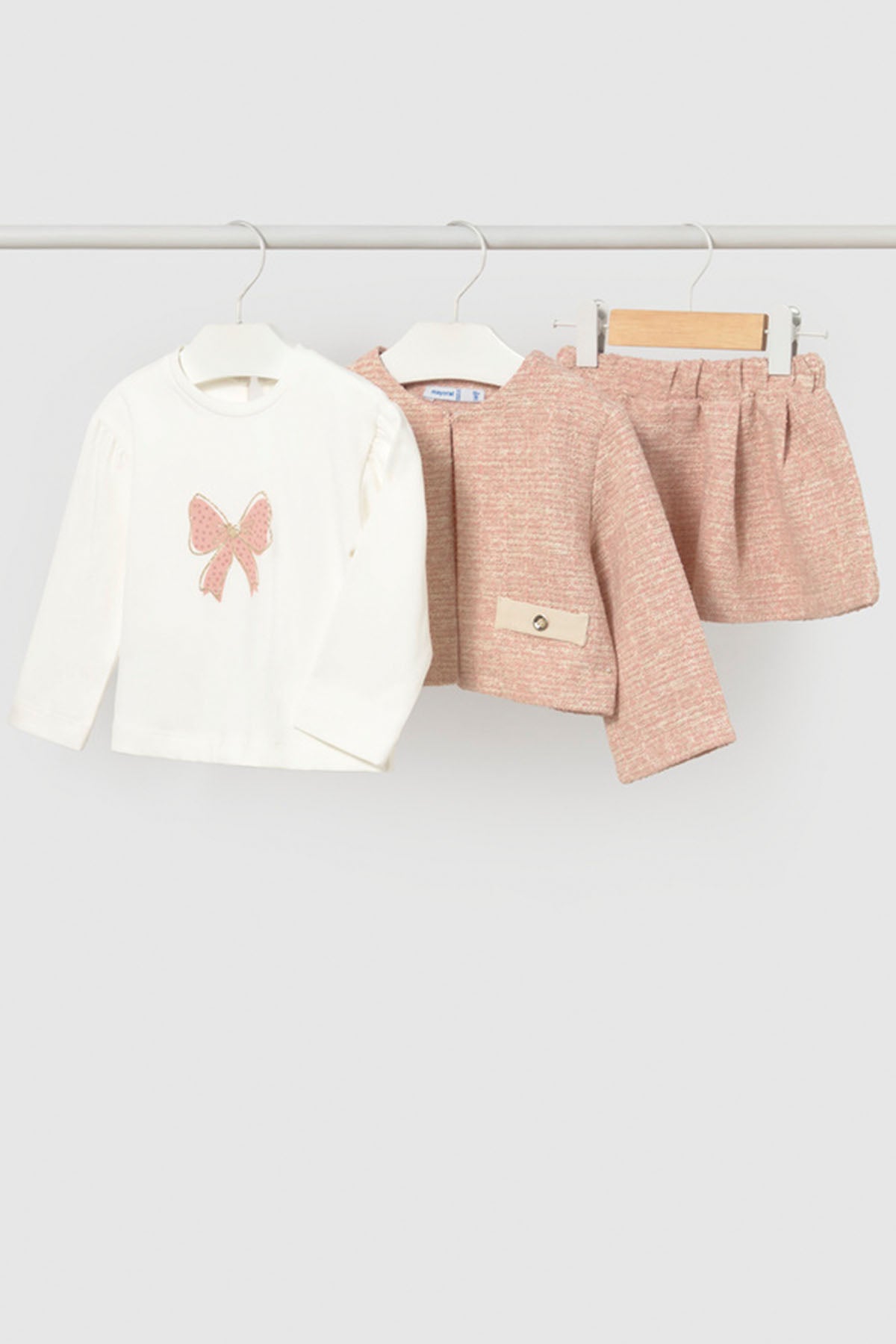 Tweed-knit skirt set