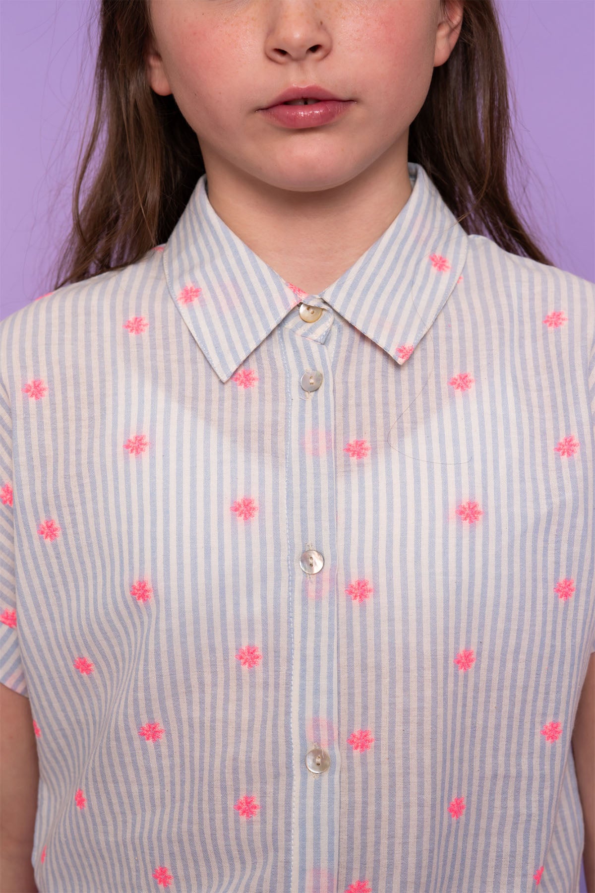 Blouse knot neon flower