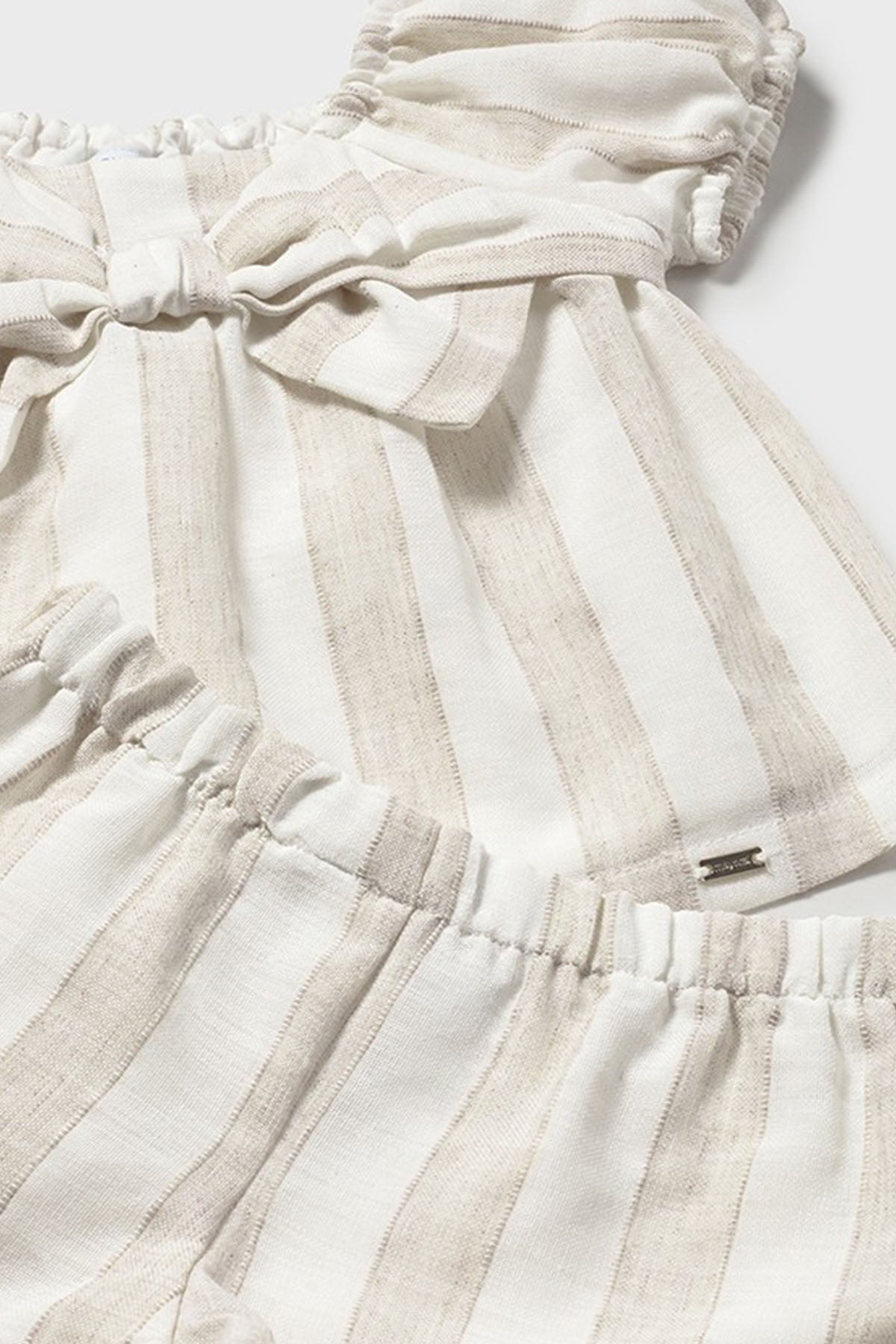 Striped shirt and short set Hazelnut