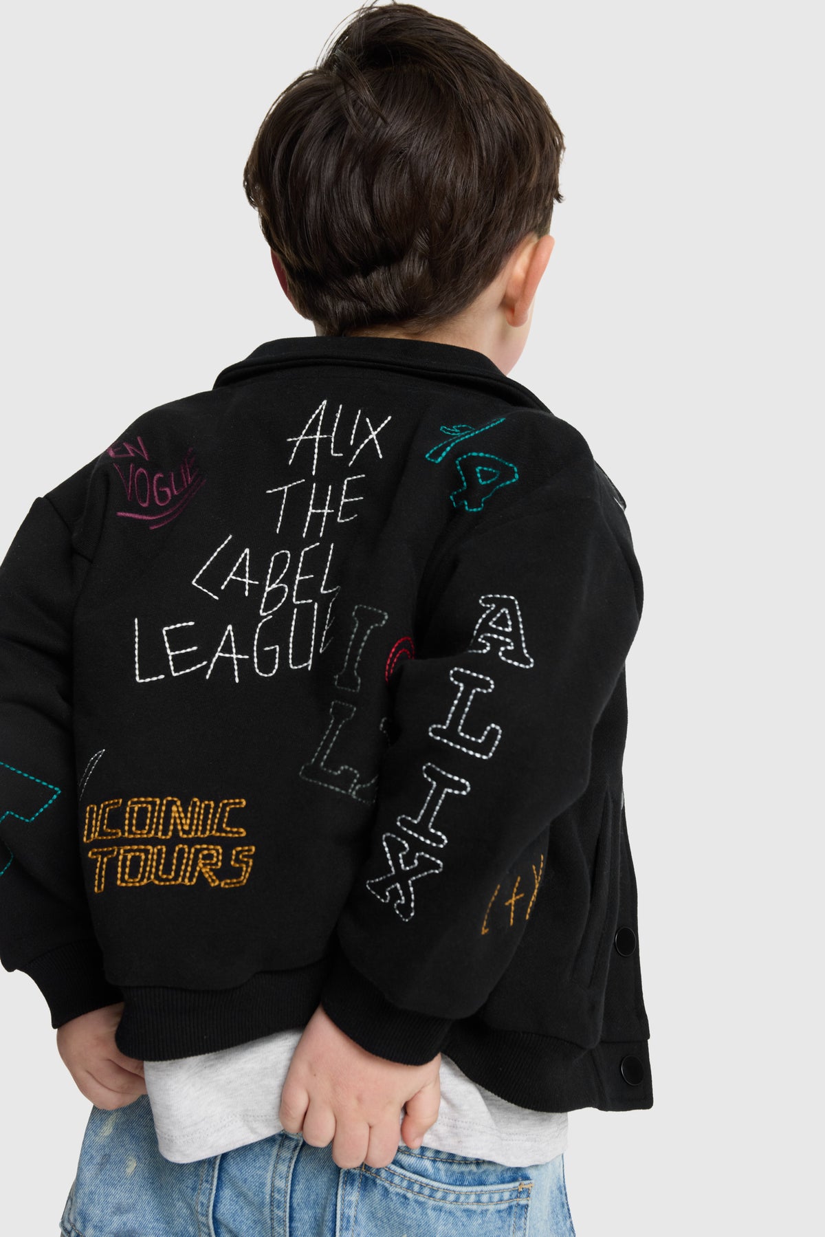 kids knitted patches jacket