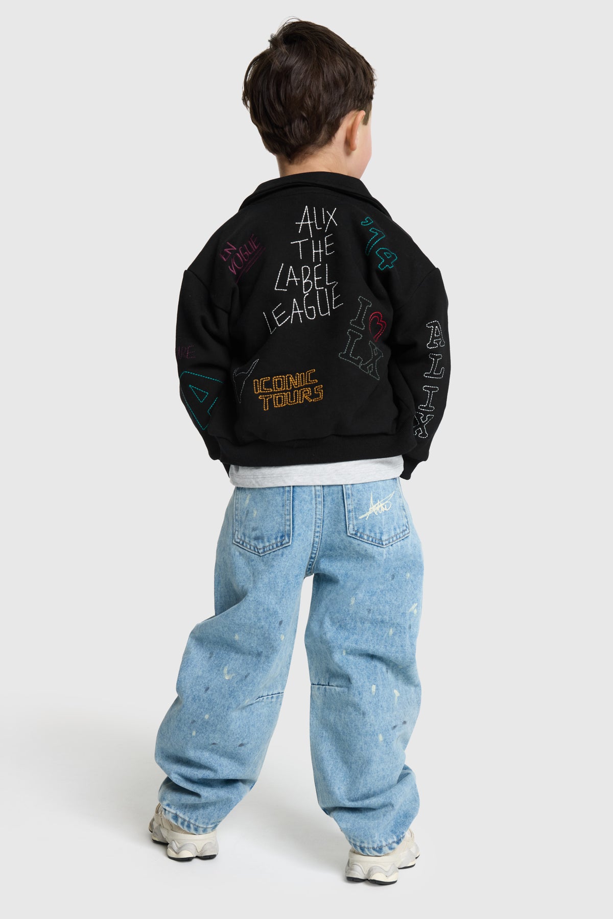 kids knitted patches jacket