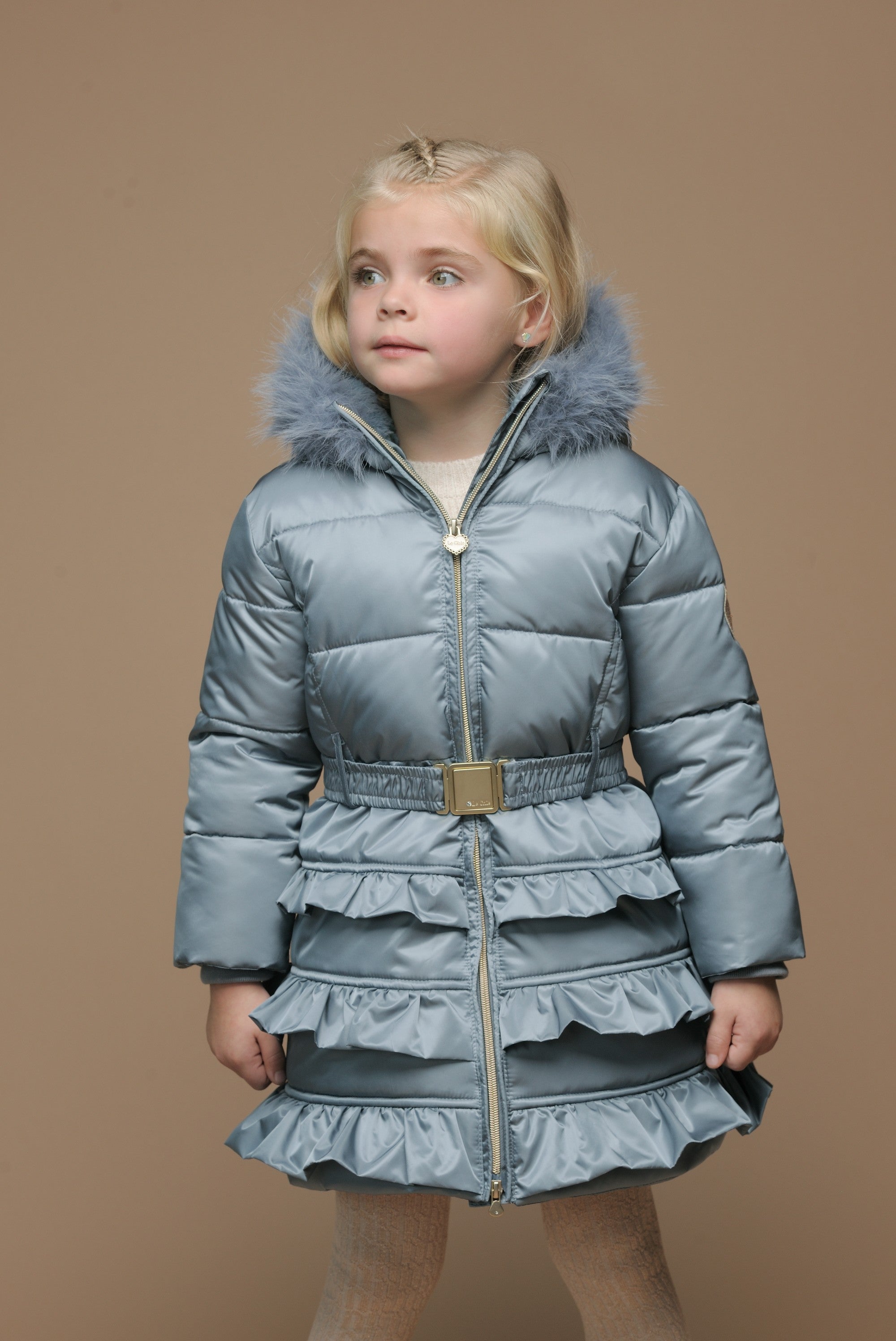 BLIGHT 3-ruffle long coat