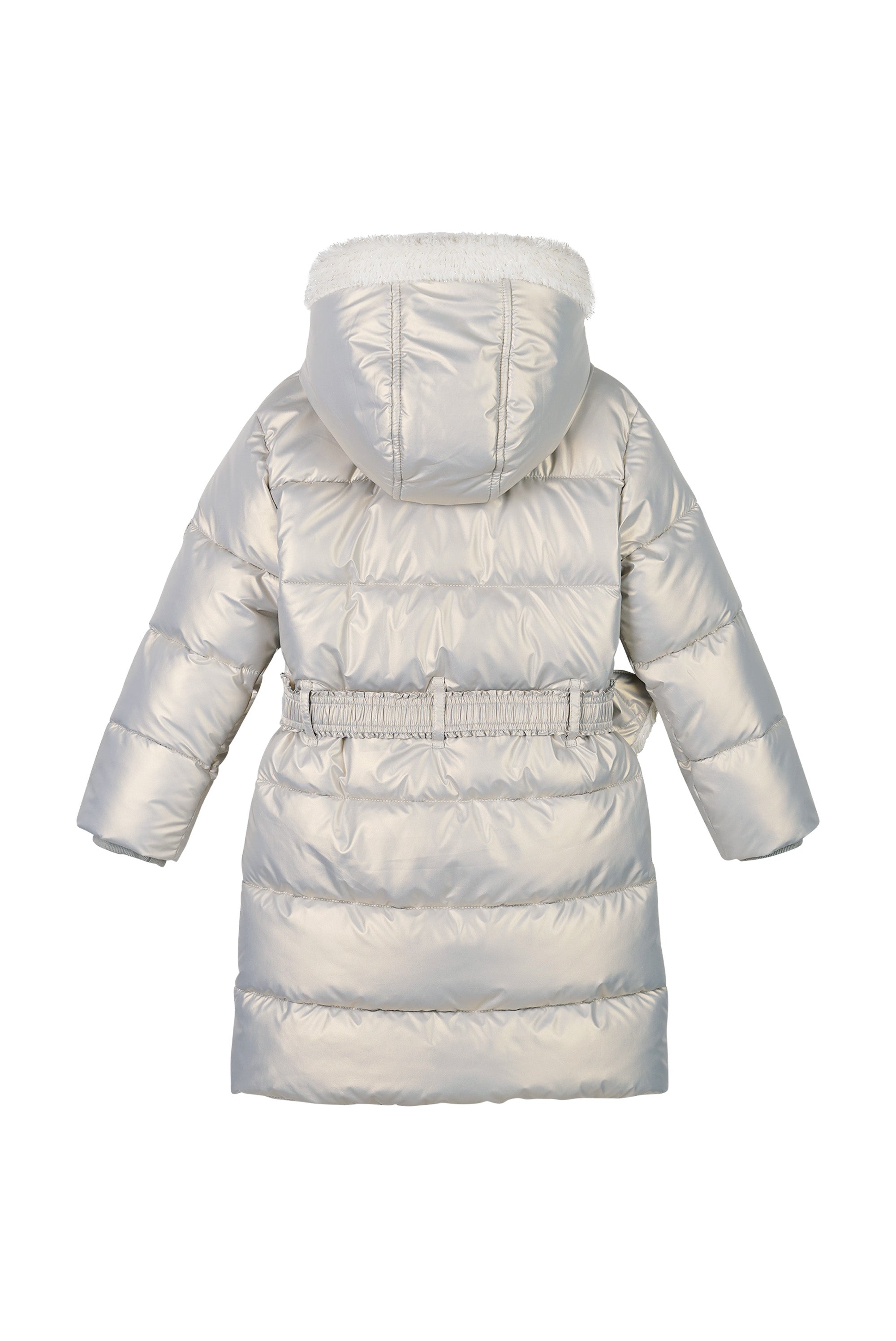 BODHI furry bag long coat silver
