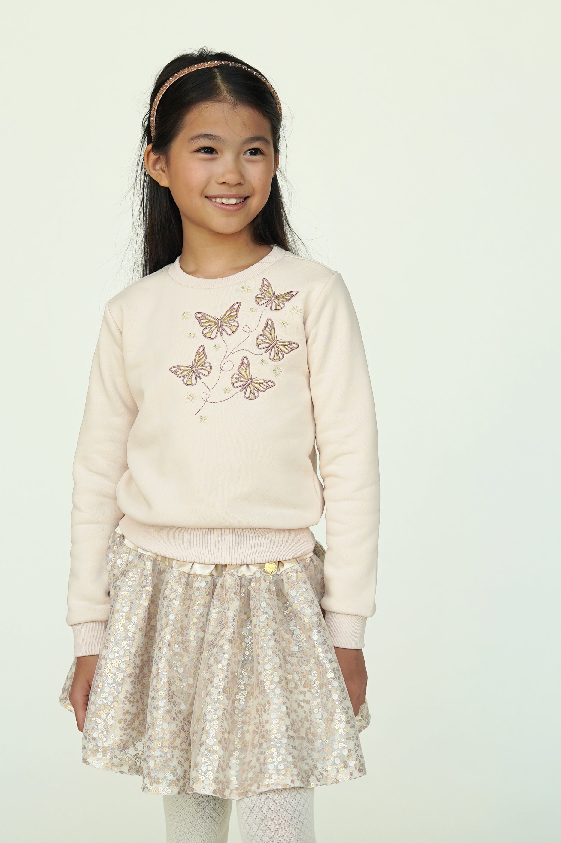 TRUST sequined panel skirt