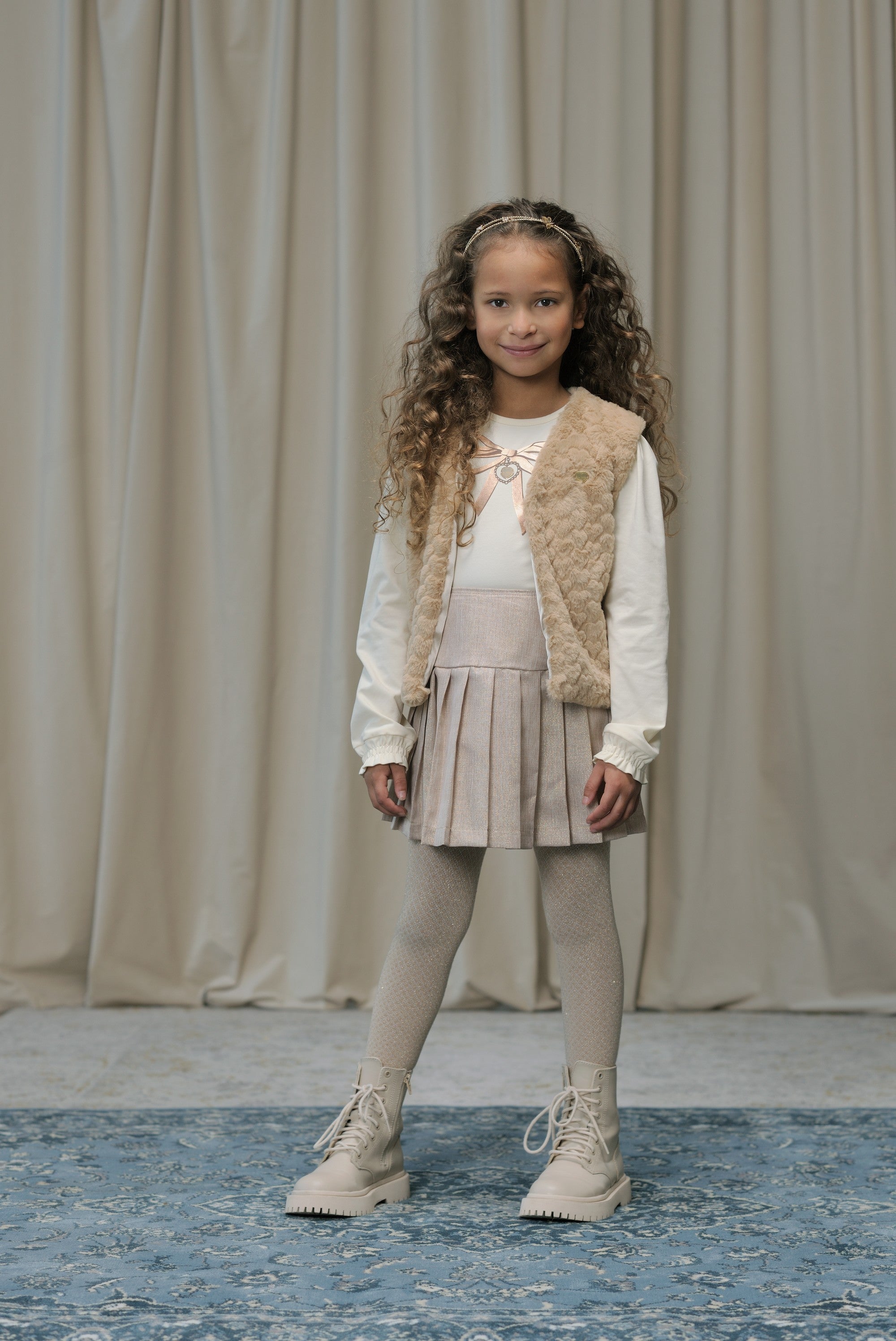 TWINNY glitter pleated skirt