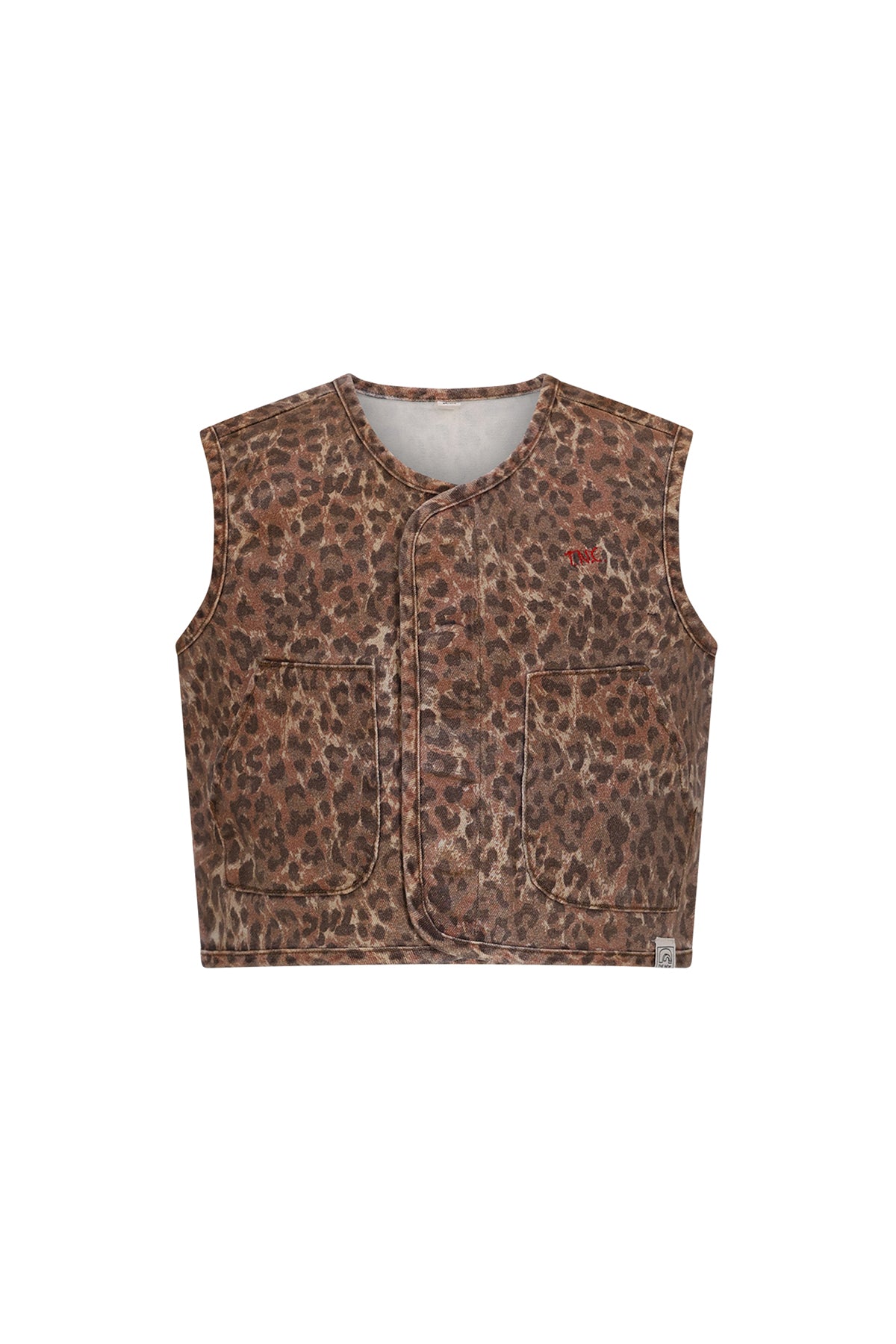 Claes denim leoprd gilet