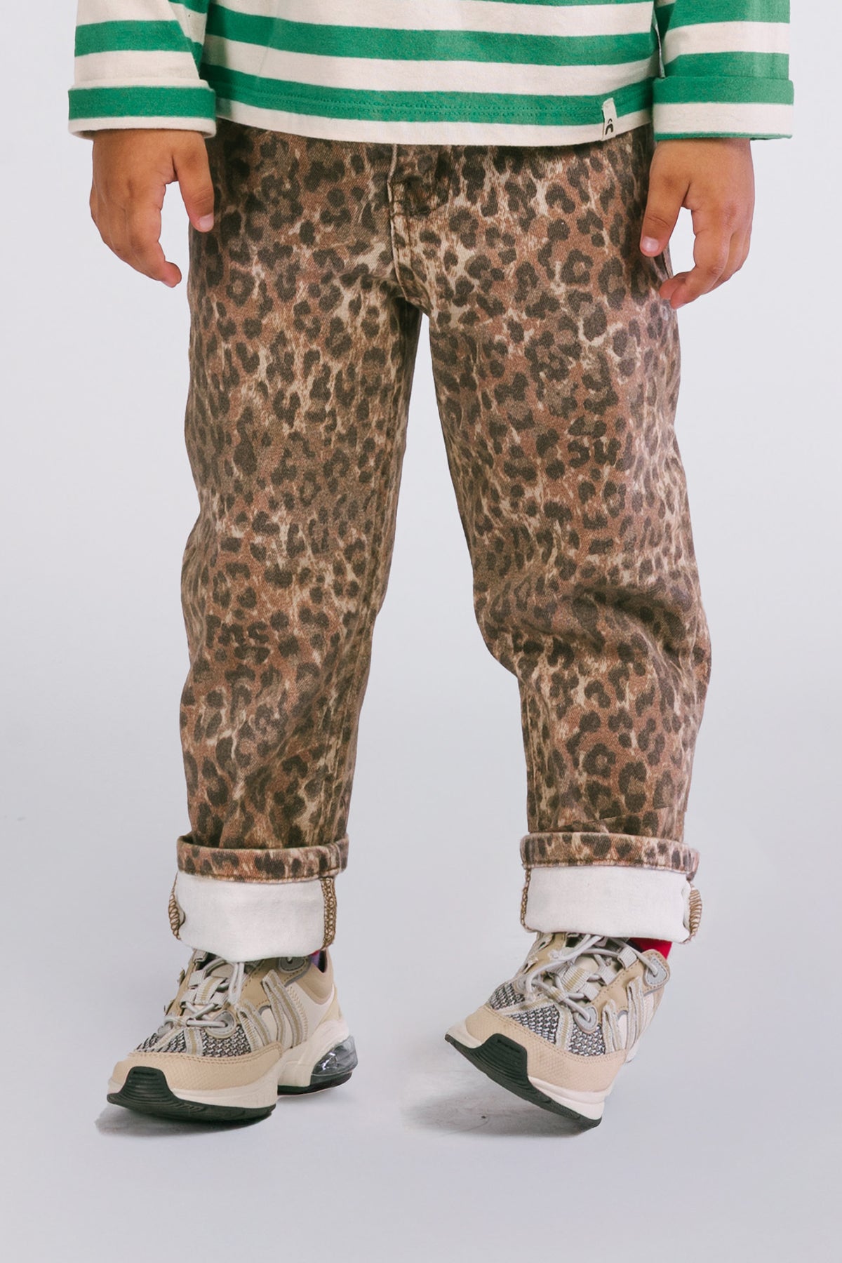 Riley denim leopard pants