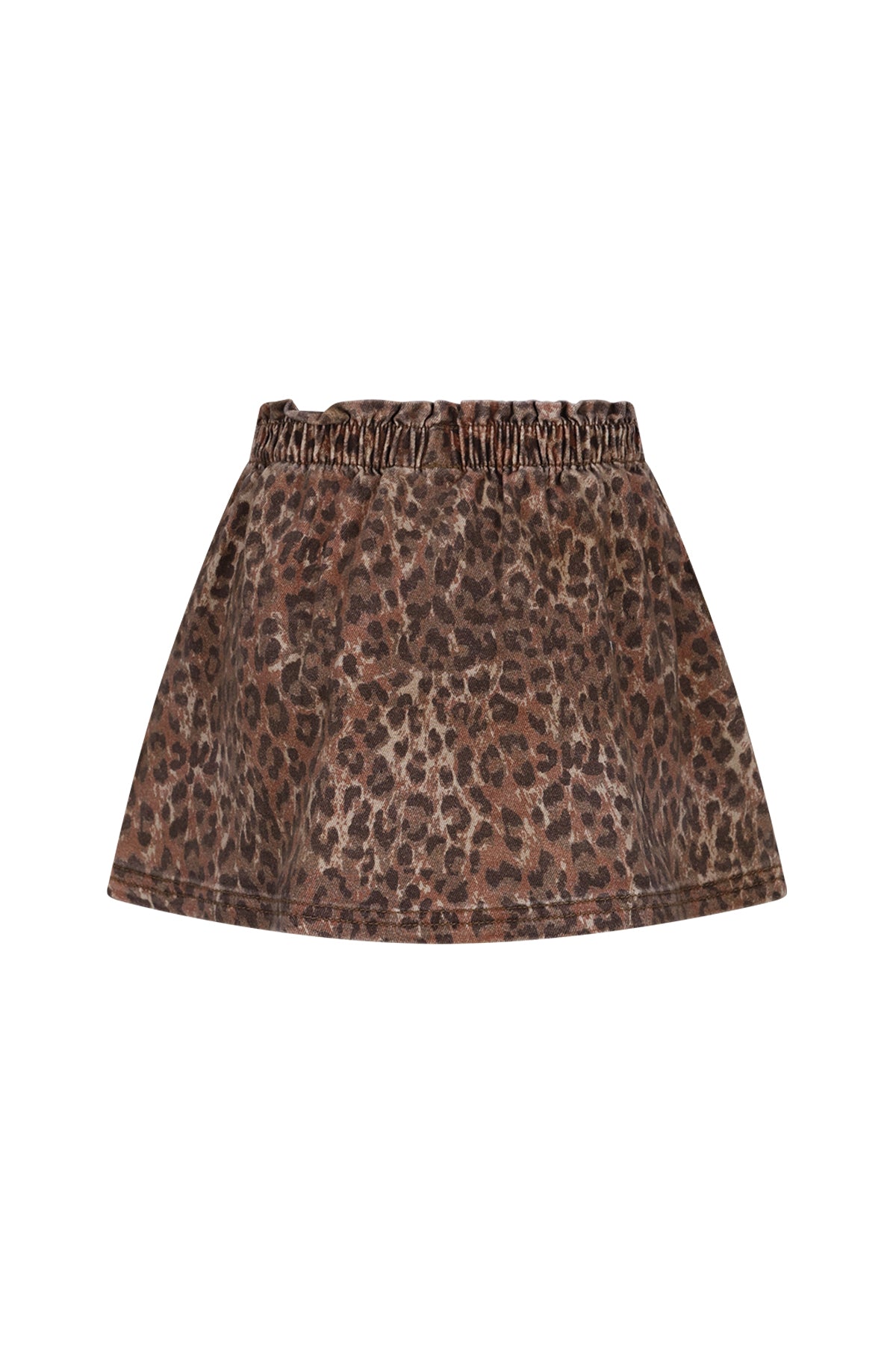 Rosie denim leopard skirt