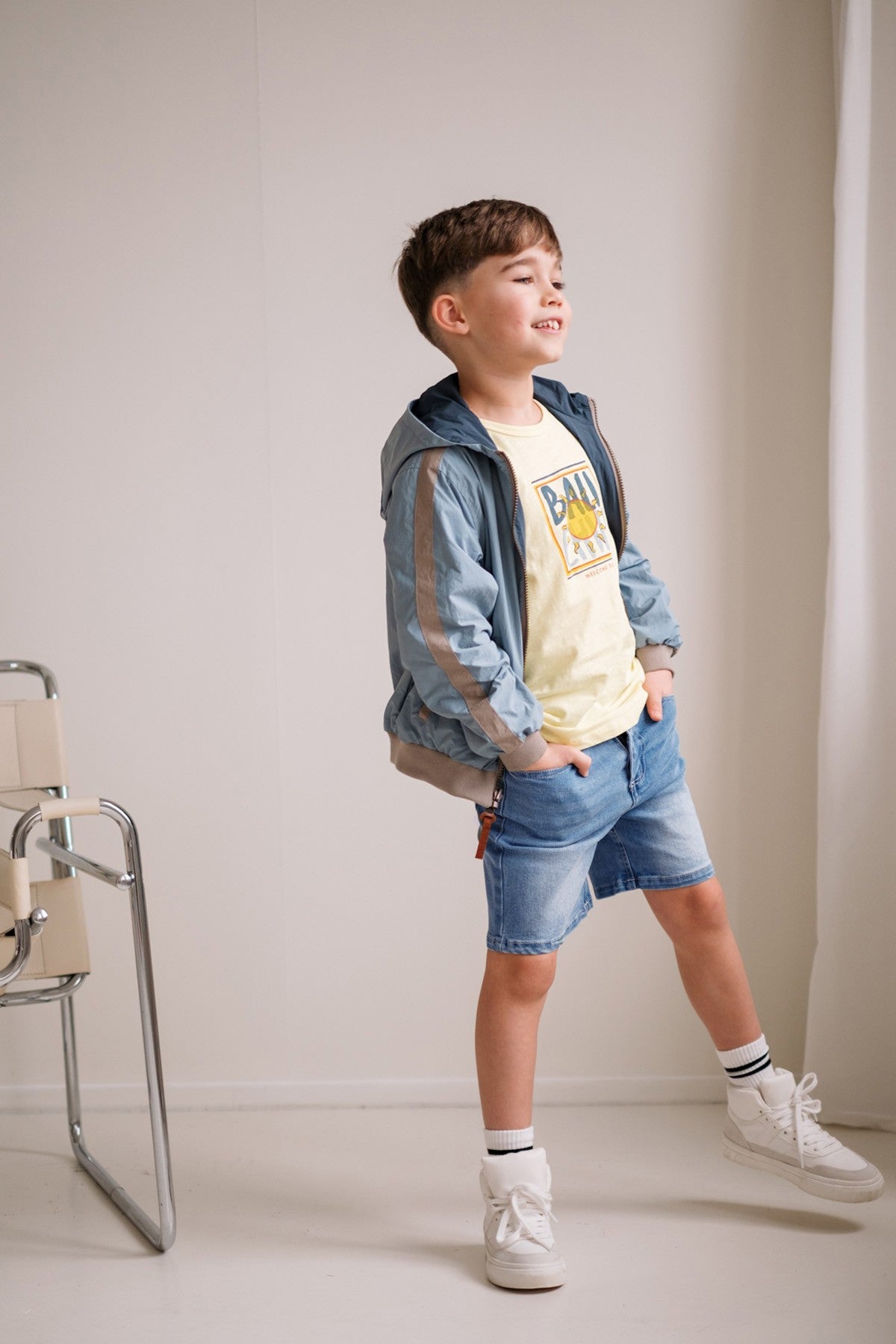 FLOR short light denim