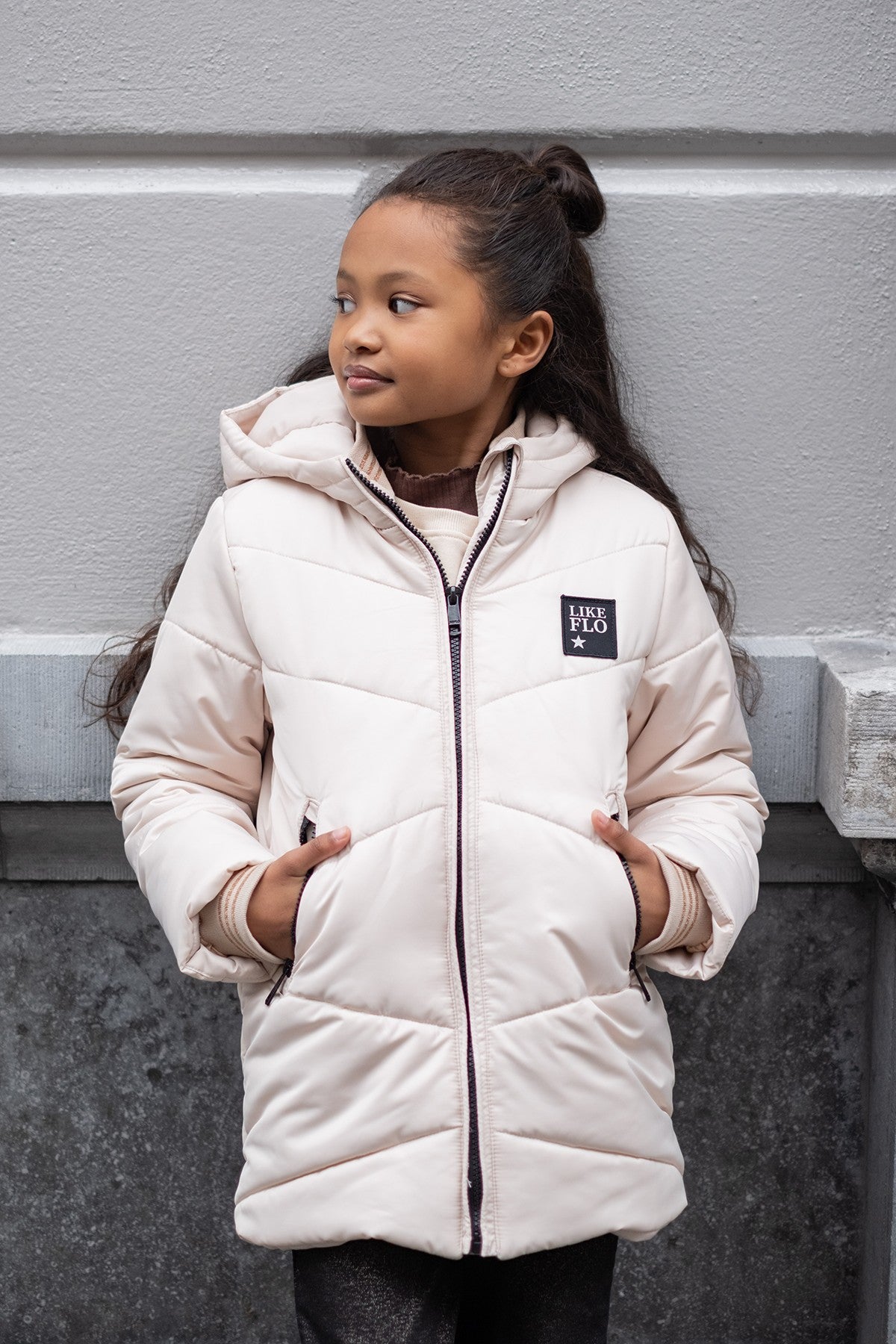 Abbi Flo girls fancy quilted hooded jacket