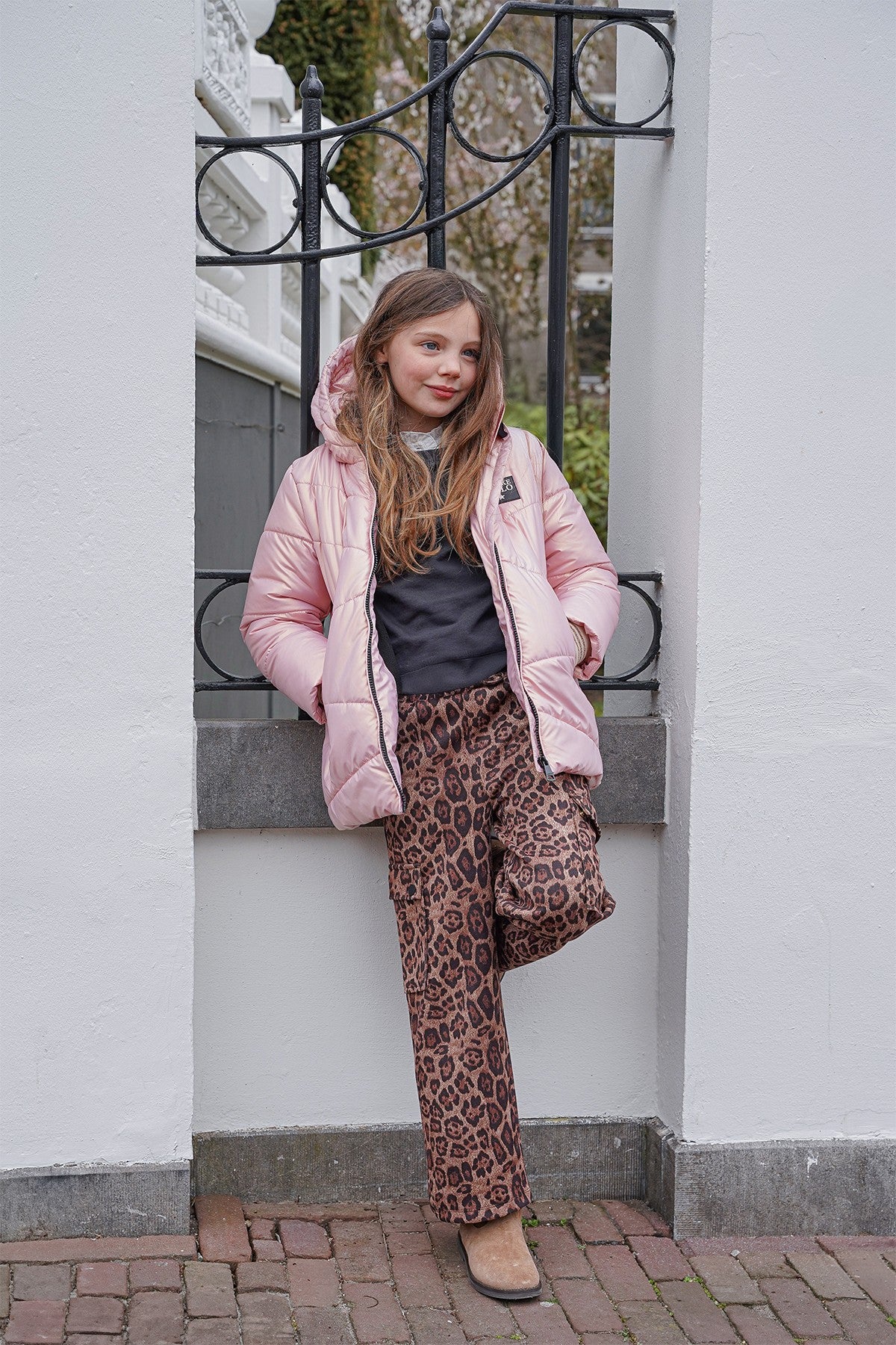 Abbi Flo girls fancy quilted hooded jacket