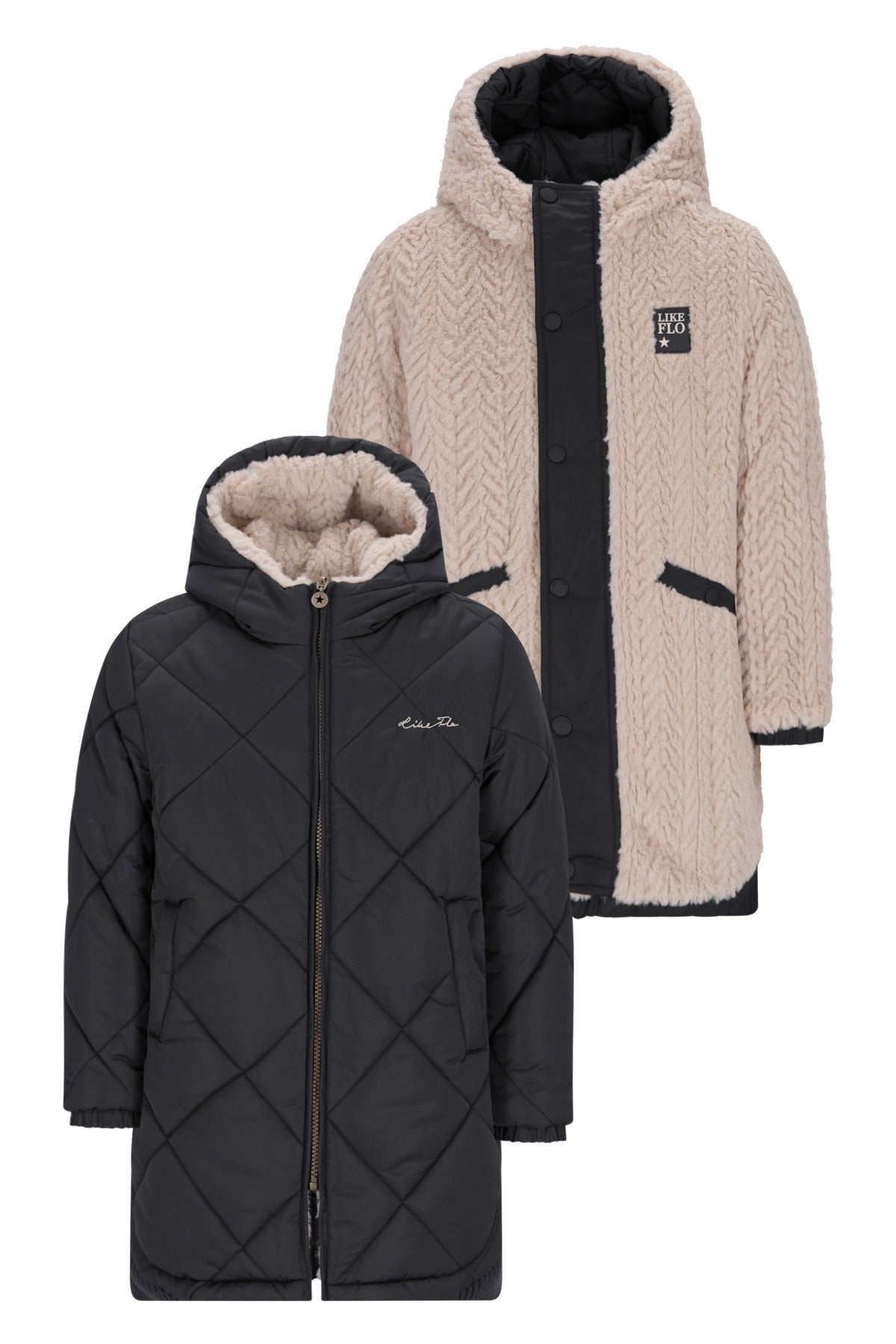 Ariana Flo girls reversible hooded long jacket