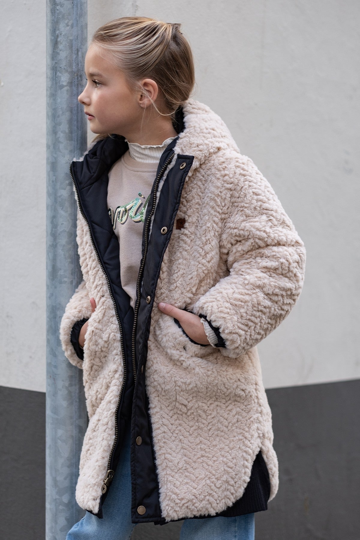 Ariana Flo girls reversible hooded long jacket
