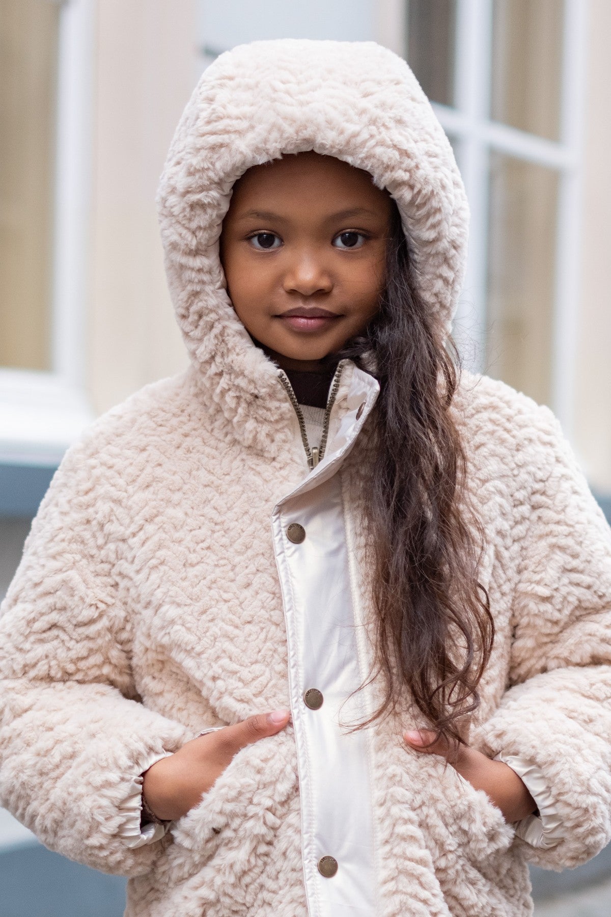 Ariana Flo girls reversible hooded long jacket