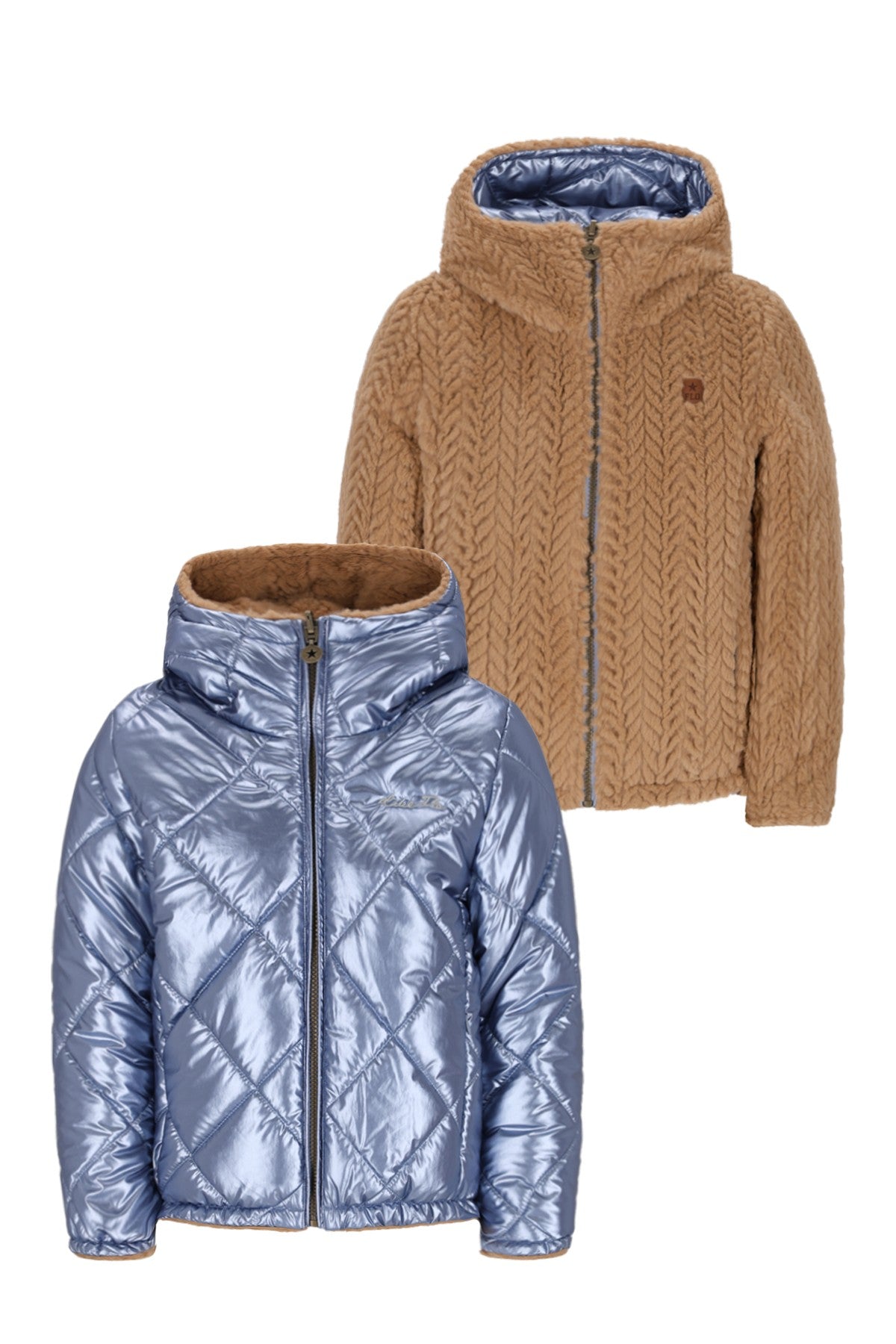 Aimee Flo girls reversible short hooded jacket
