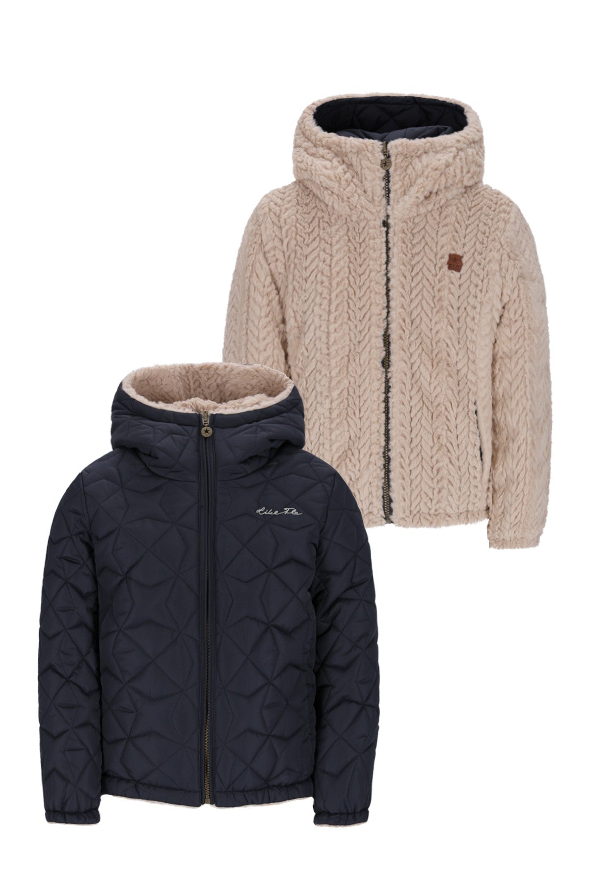 Aimee Flo girls reversible short hooded jacket