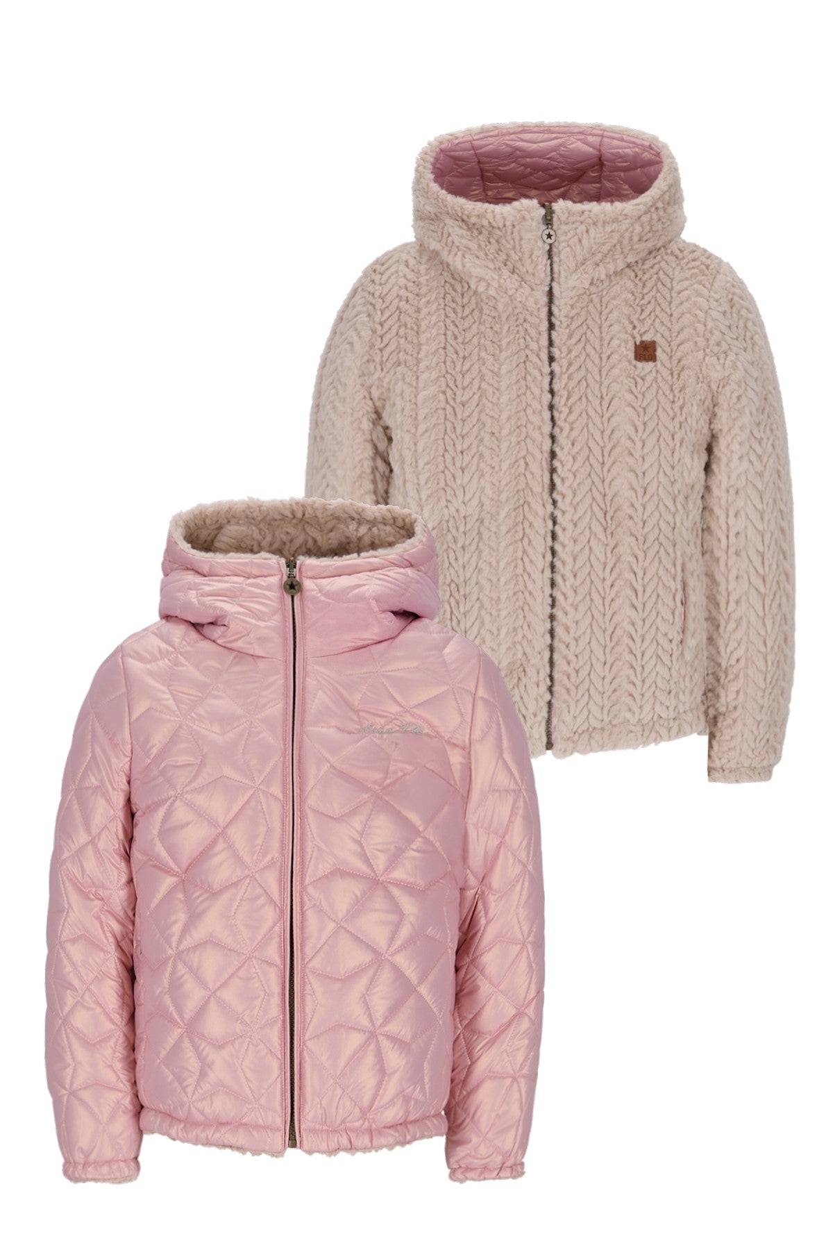 Aimee Flo girls reversible short hooded jacket