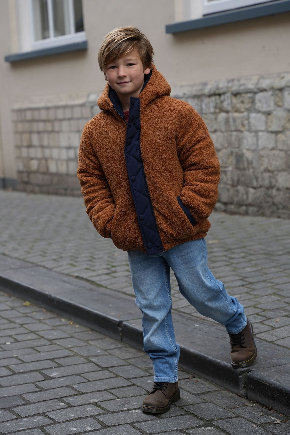 Albon Flo boys reversible hooded jacket