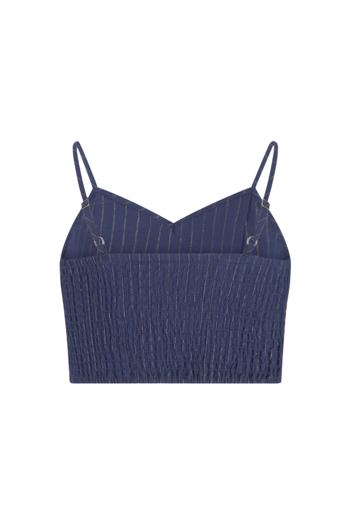 Emille Flo young cropped stripe top navy