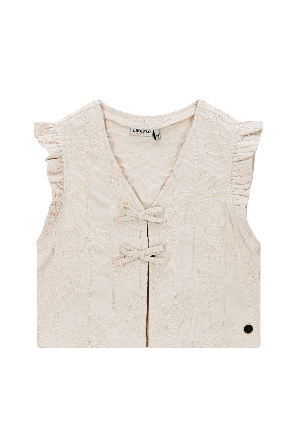 Dia Flo girls gilet with fake bow closure