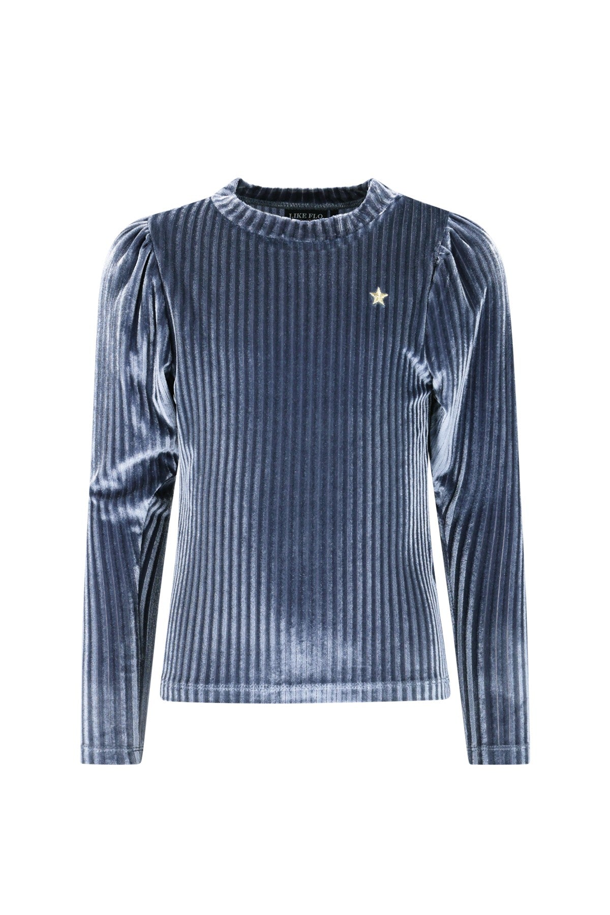 Esmay Flo girls velvet top ice blue