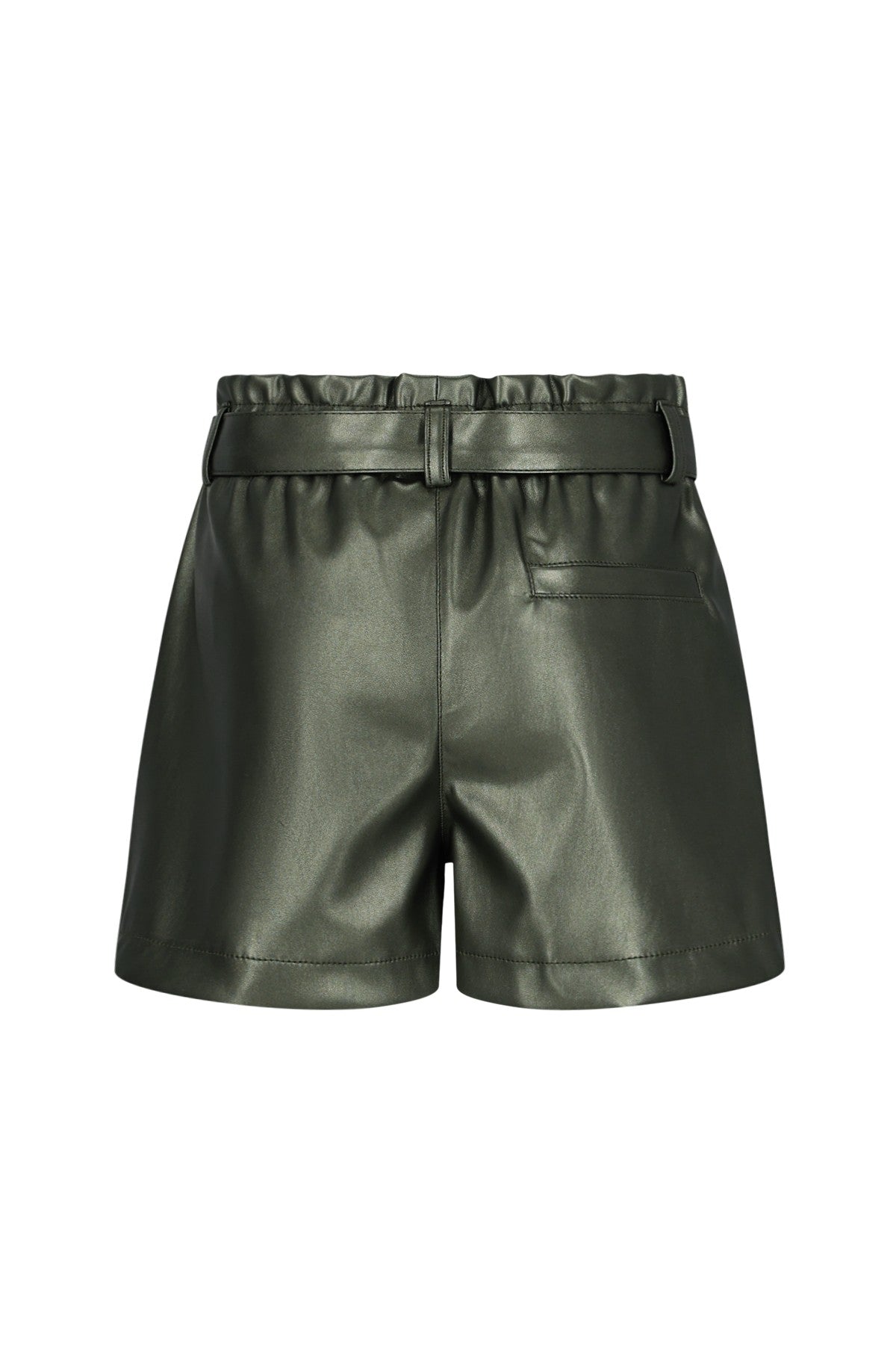 Fay-Linn Flo girls fake leather short with shell belt army