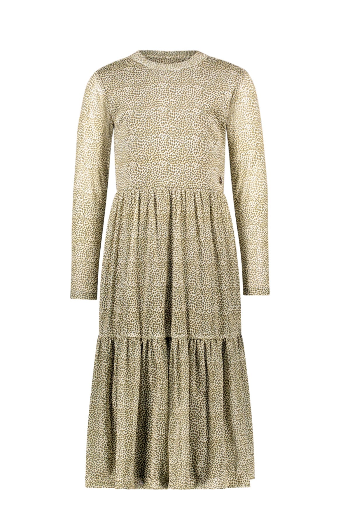 Mae Flo girls midi AOP mesh dress groen