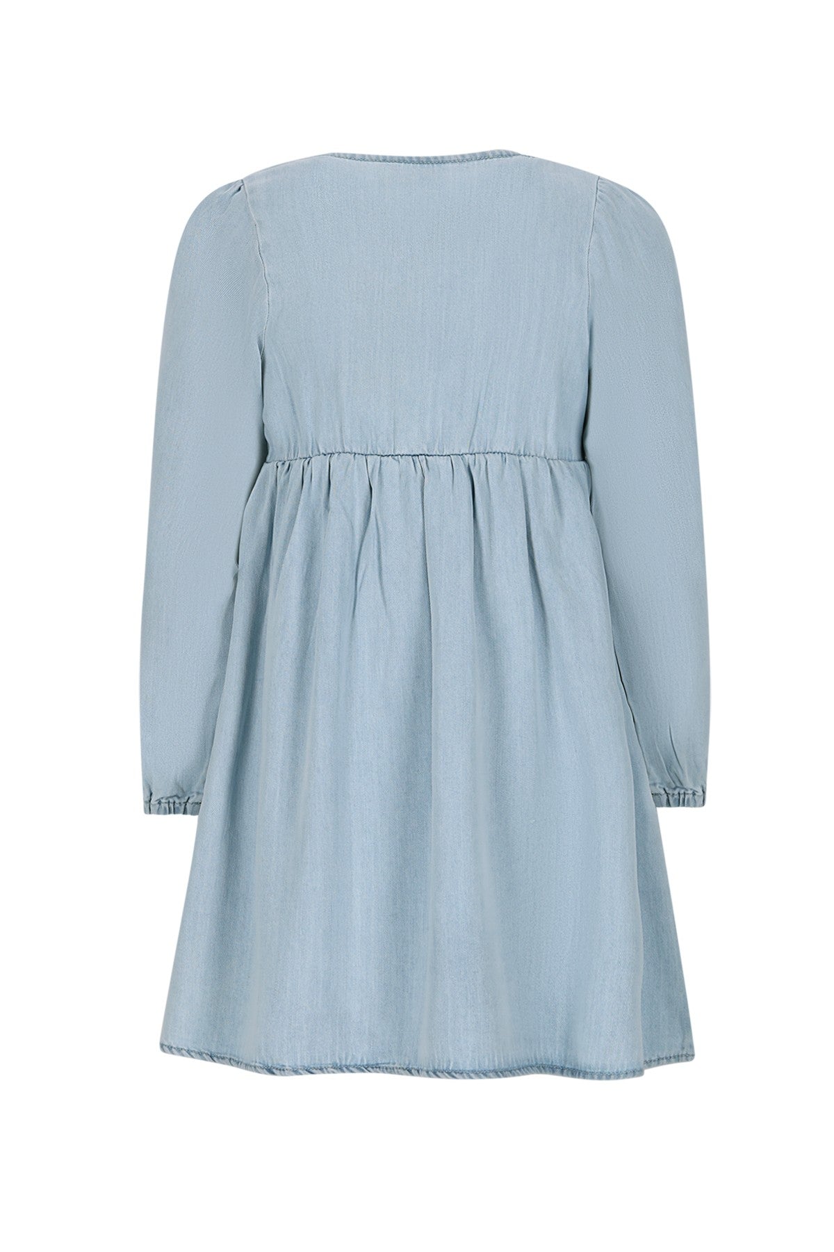 Mischa Flo girls chambrey dress with embroidery at sleeve