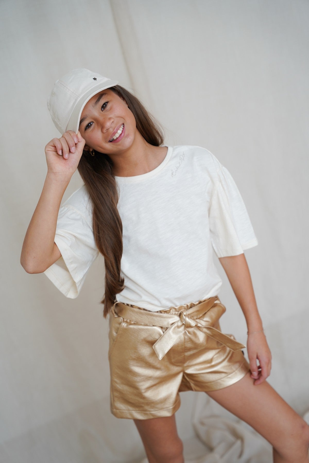 Estelle Flo girls tee with ruffle sleeves