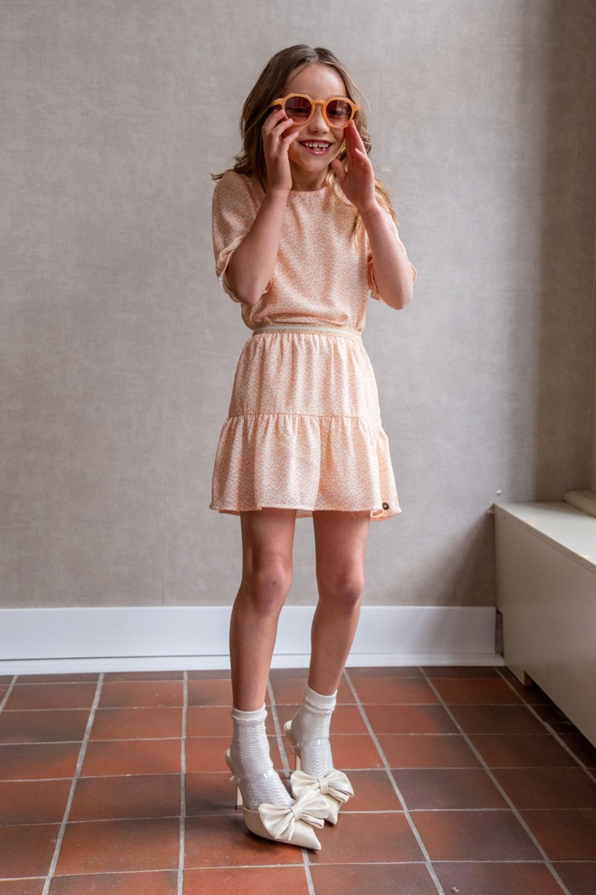 Sammie Flo girls AOP skirt with elastic waistband