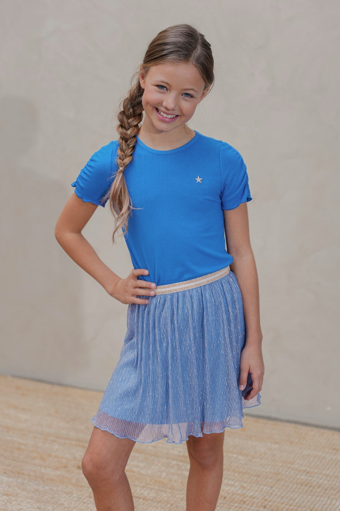 Sara Flo girls plissé skirt with lining