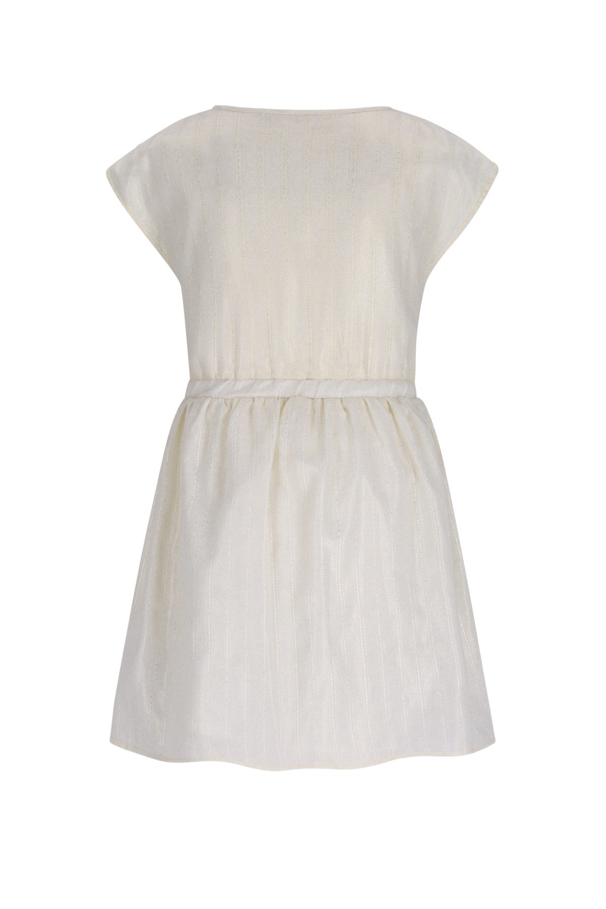 Maika Flo girls glitter dress with knot and button closure at front