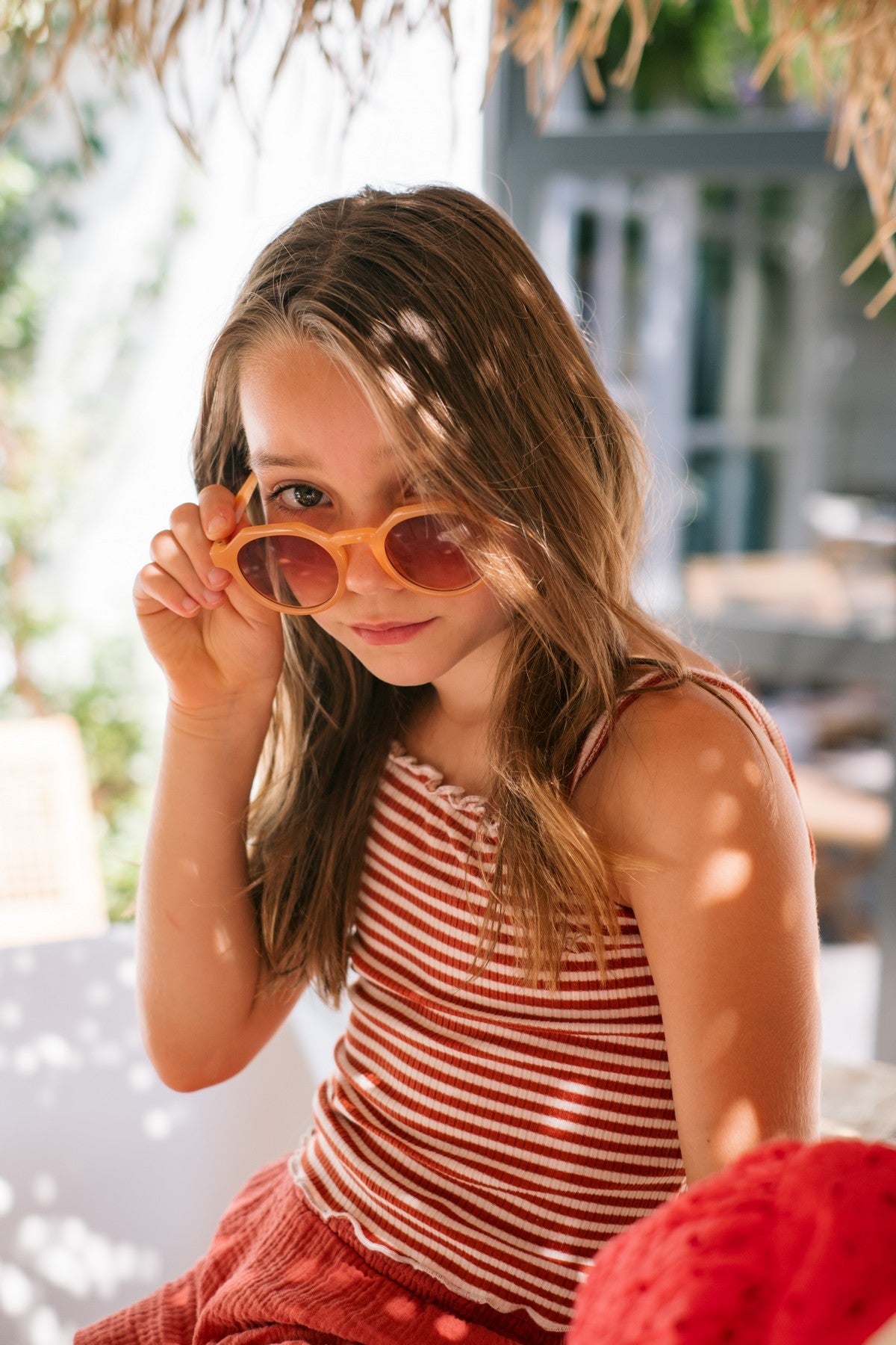 Evina Flo girls solid rib singlet