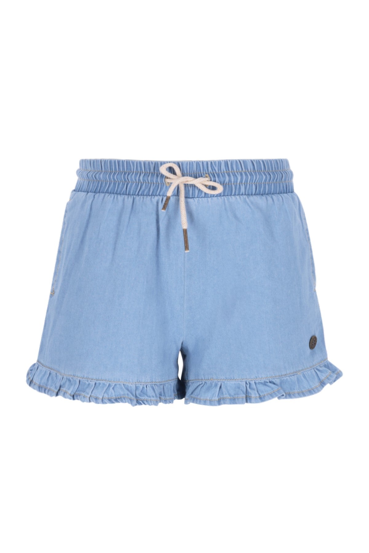 Fiona Flo girls chambrey short with ruffle hem