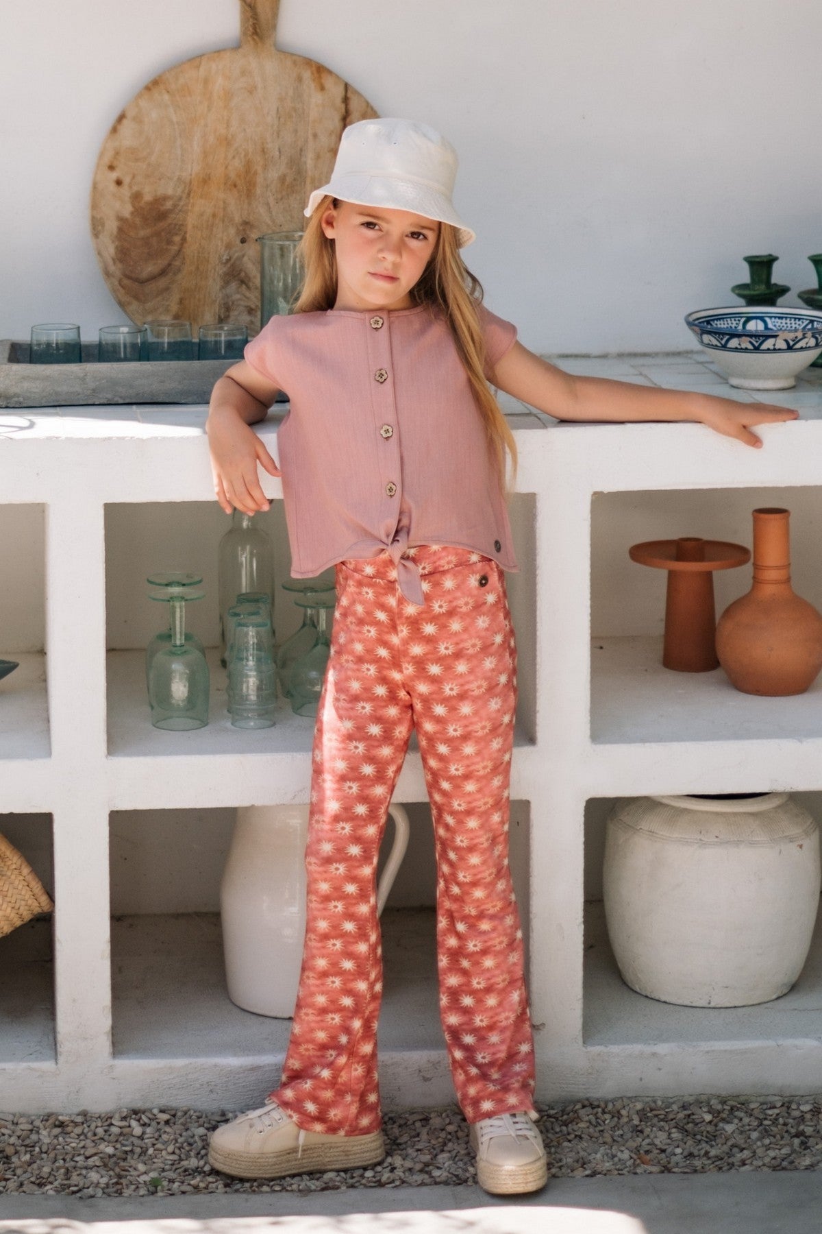 Floor Flo girls AOP flared pants